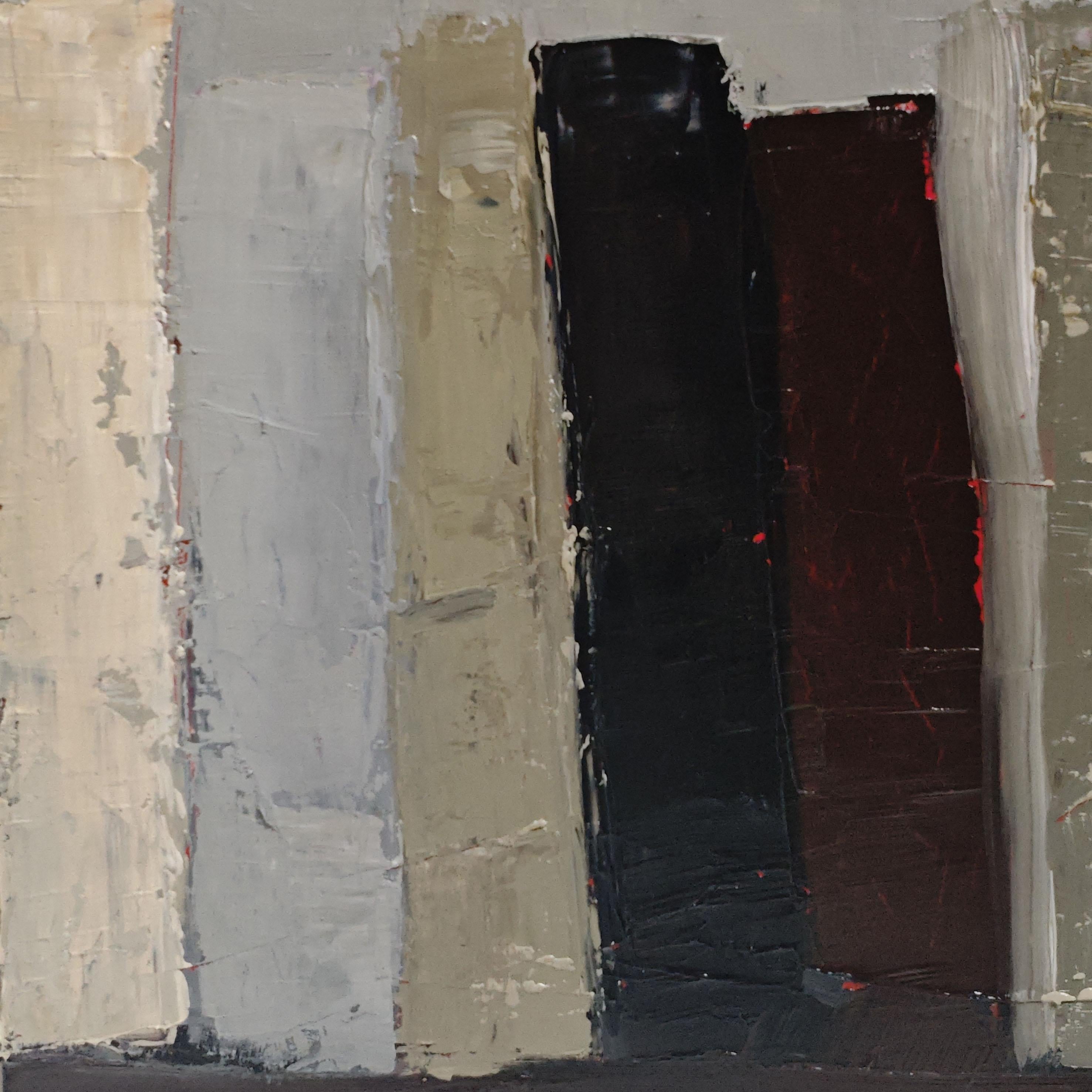 Trames du Temps - Minimalismo astratto, pittura a olio strutturata, serie Biblioteca in vendita 5