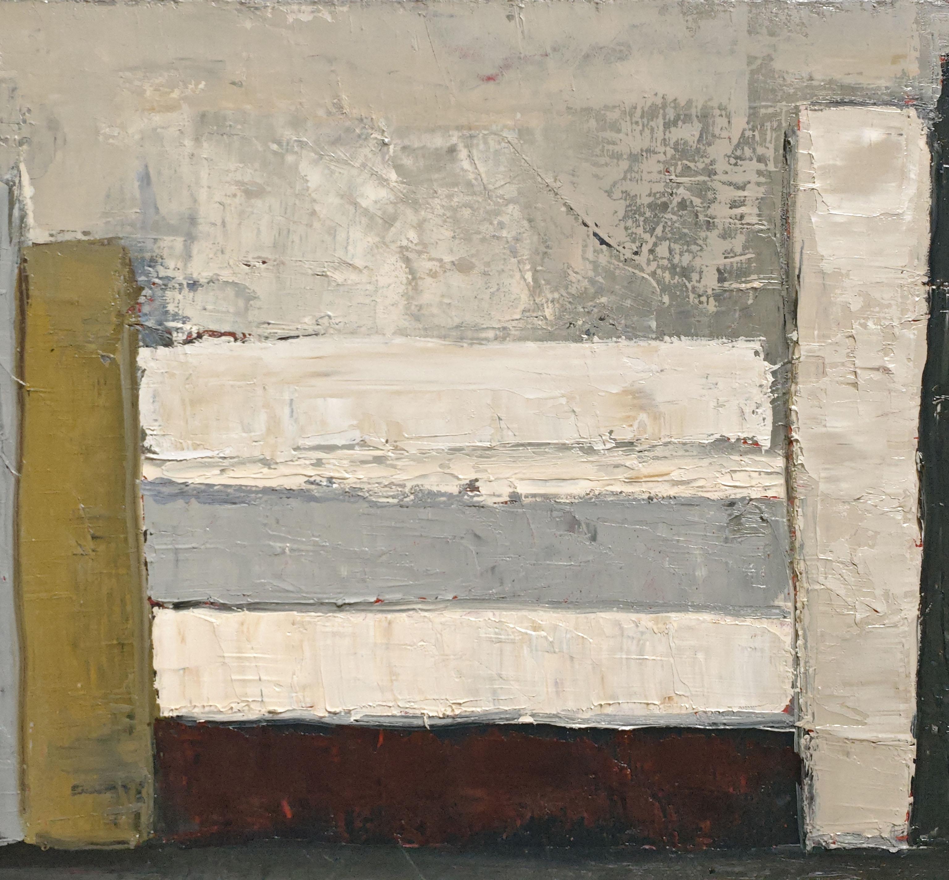 Trames du Temps - Minimalismo astratto, pittura a olio strutturata, serie Biblioteca in vendita 1