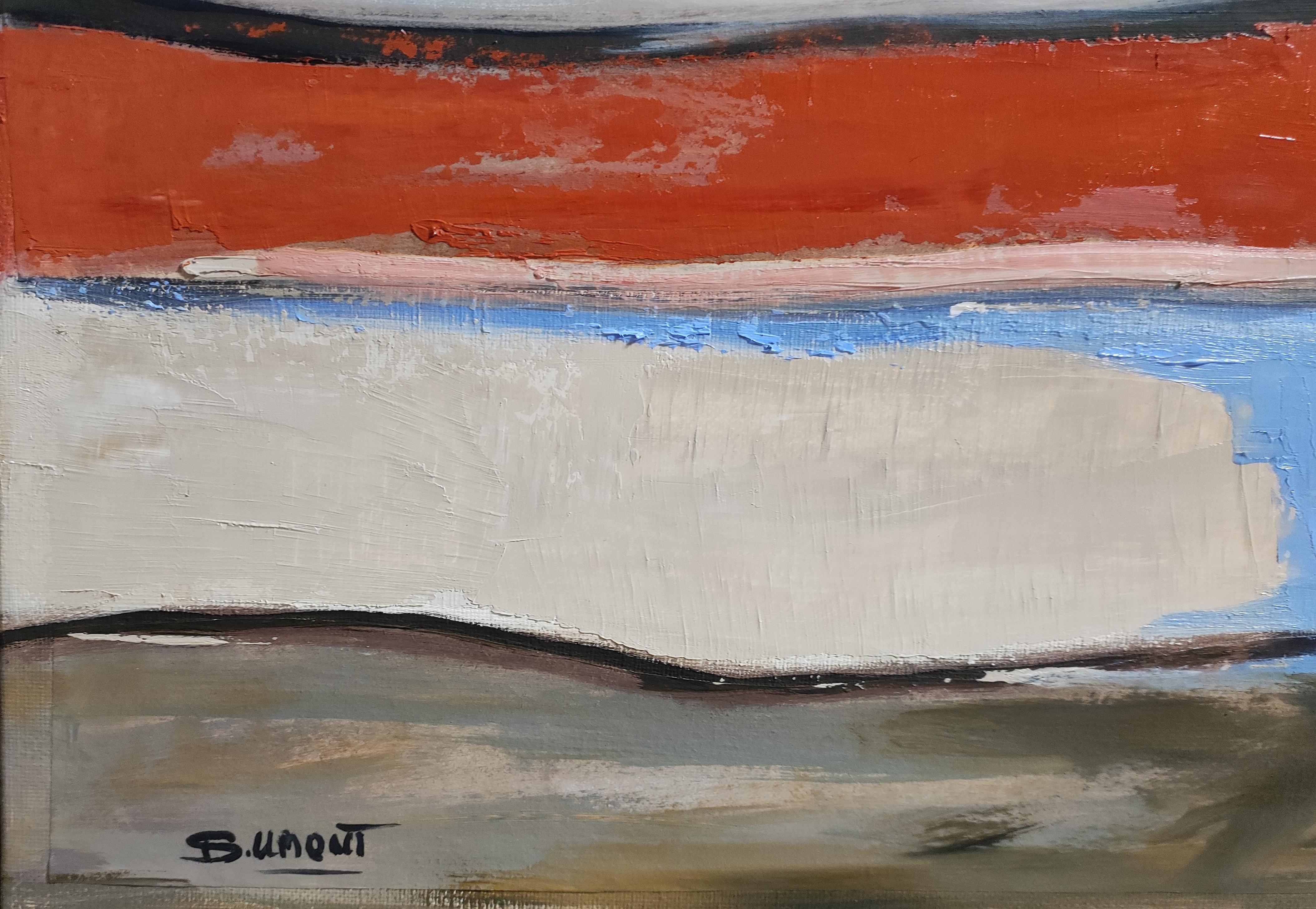 Tranquillité,  Paesaggio astratto, Pittura a olio con collage, Espressionista in vendita 4