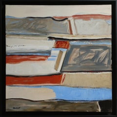 Tranquillité,  Paesaggio astratto, Pittura a olio con collage, Espressionista