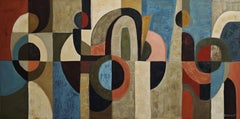 Traversees, Large Abstract Geometric, Contemporary, Modern oil on canvas