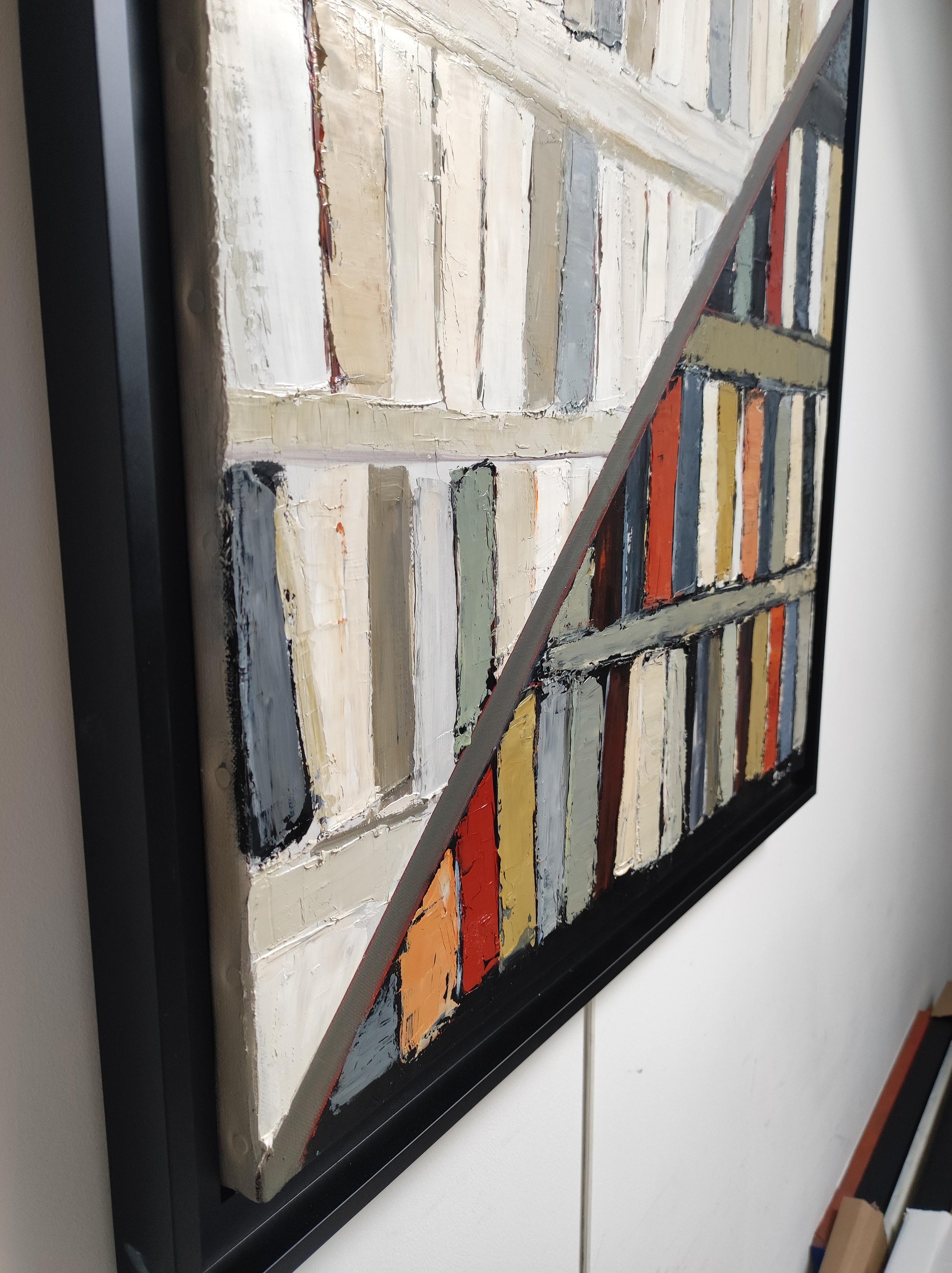upside down, abstract library, multicolor, expressionism, oil, impasto, modern For Sale 4