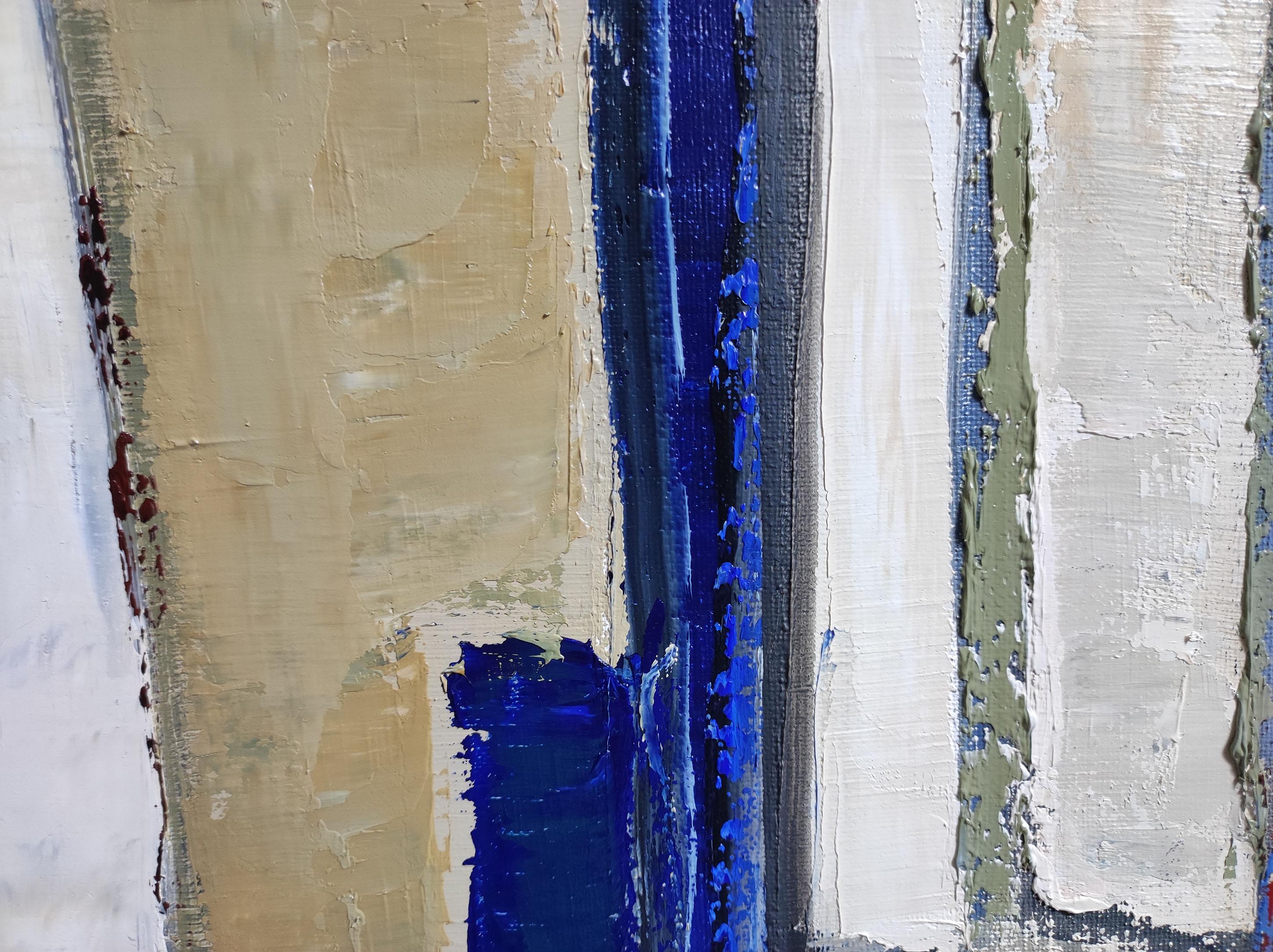 Armonia Urbana, Blu Astratto, Grande  Artista francese, Espressionismo, Contemporaneo in vendita 6
