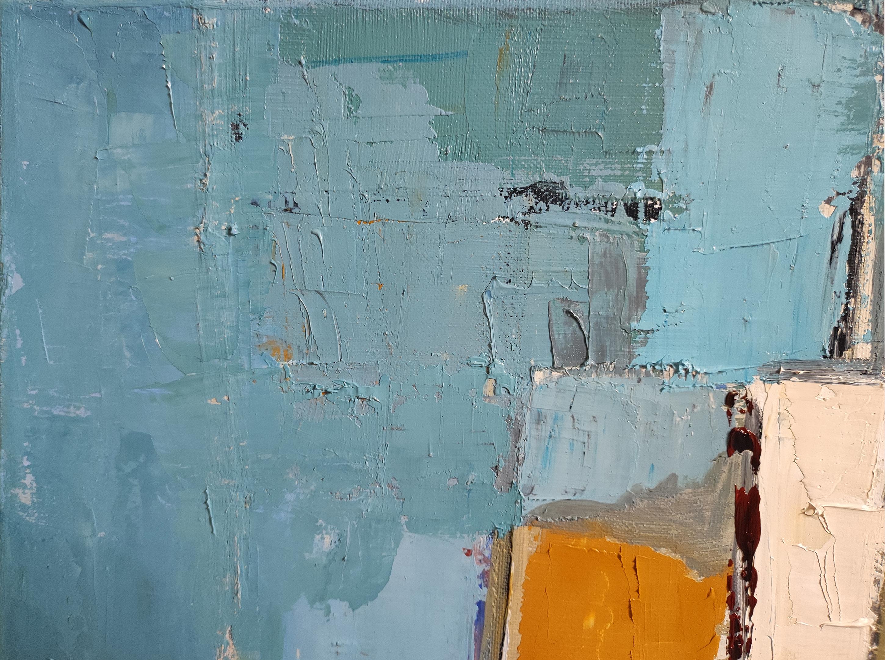 Armonia Urbana, Blu Astratto, Grande  Artista francese, Espressionismo, Contemporaneo in vendita 7
