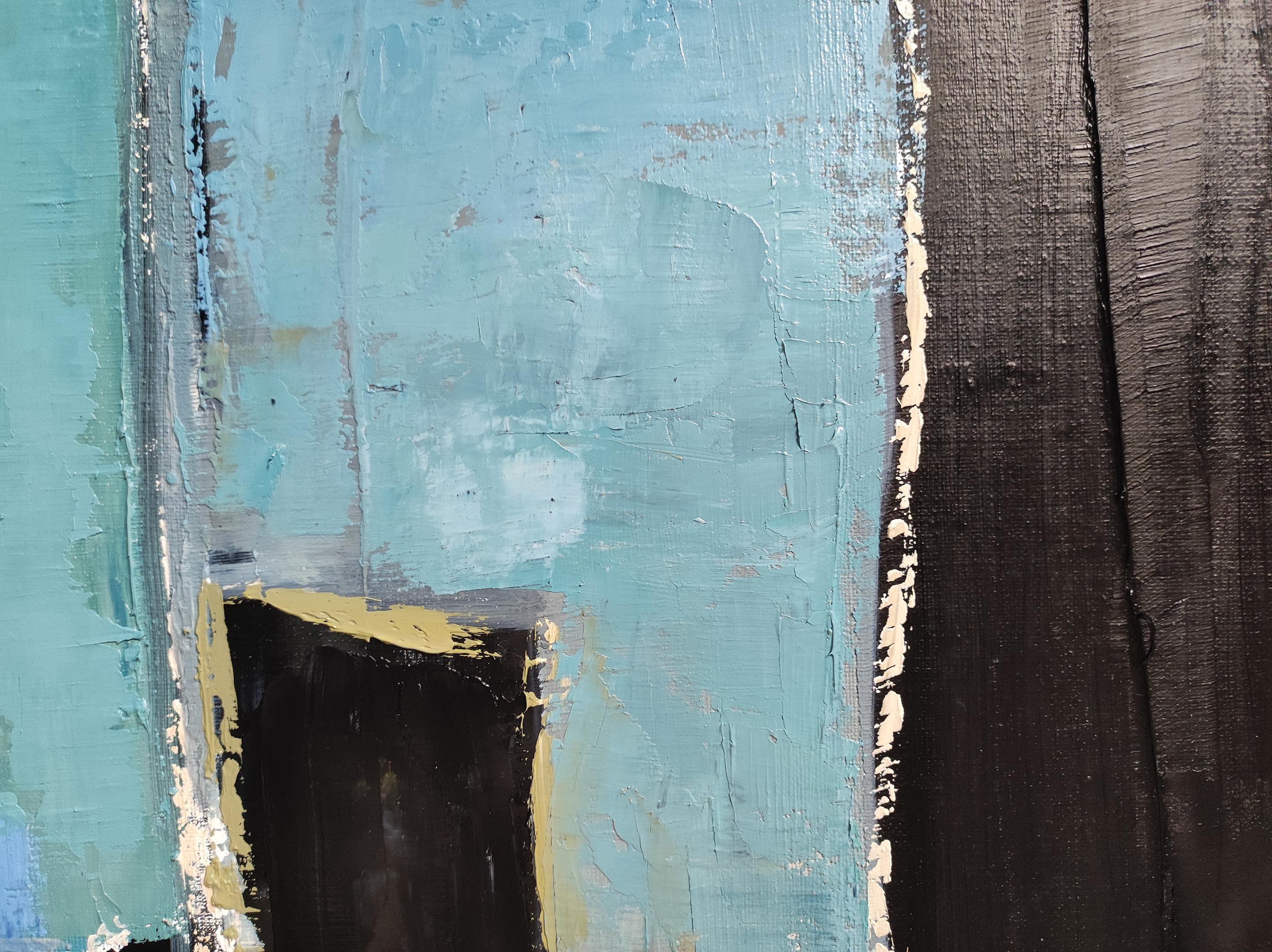 Armonia Urbana, Blu Astratto, Grande  Artista francese, Espressionismo, Contemporaneo in vendita 4