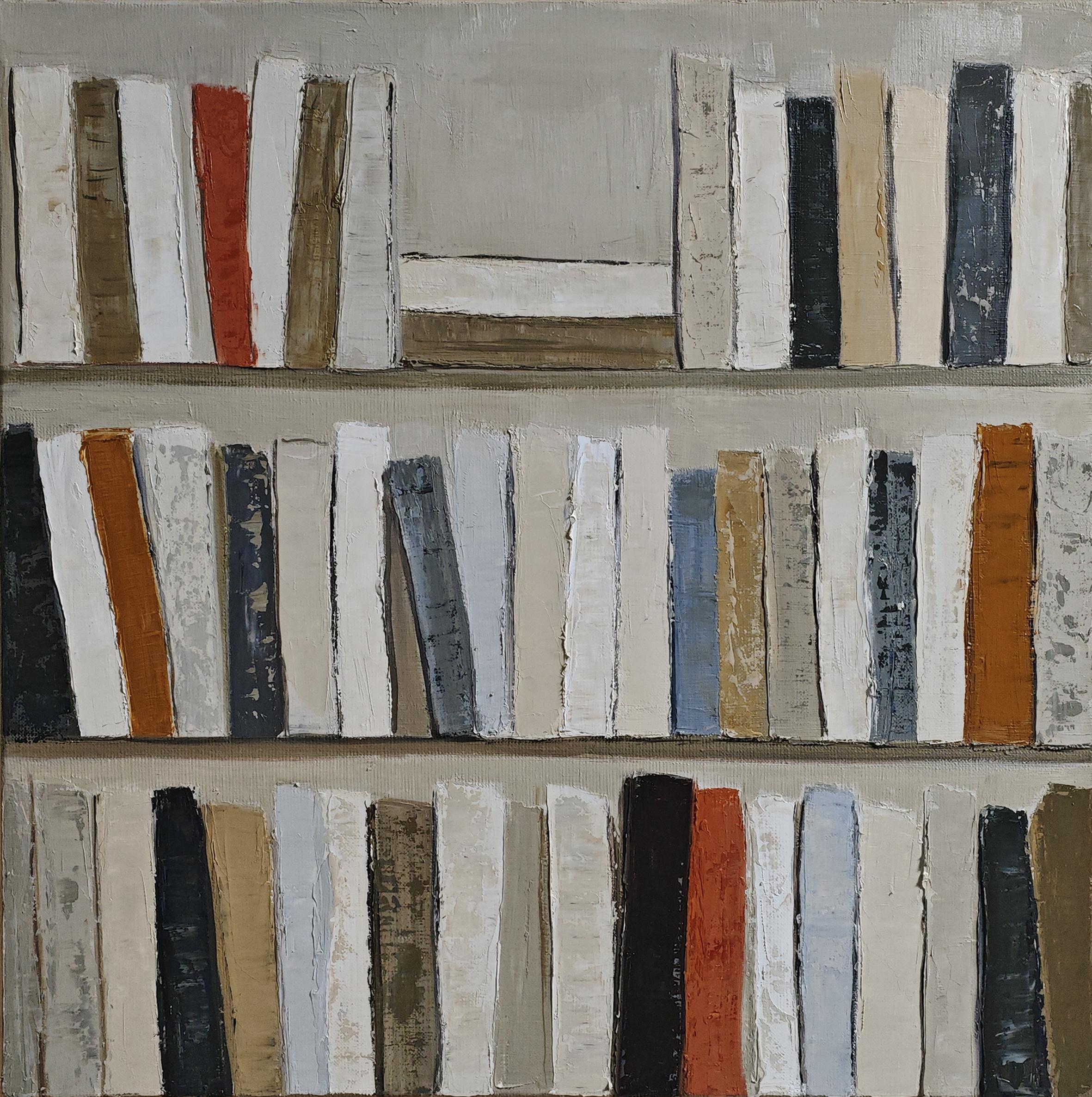 libro dopo libro , Biblioteca astratta, Olio su tela, Contemporaneo moderno, Con cornice - Painting Espressionismo astratto di SOPHIE DUMONT