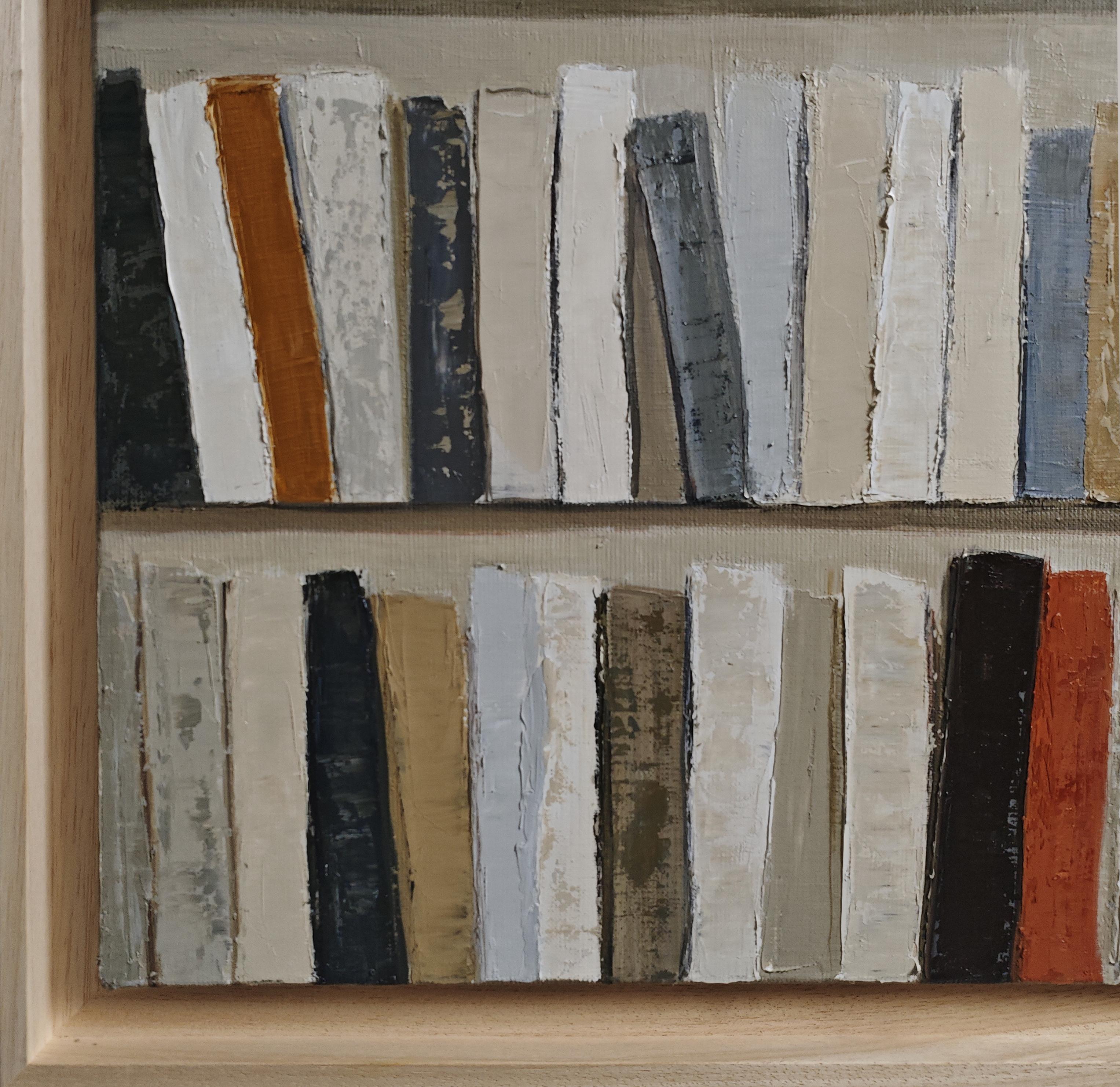 libro dopo libro , Biblioteca astratta, Olio su tela, Contemporaneo moderno, Con cornice 2