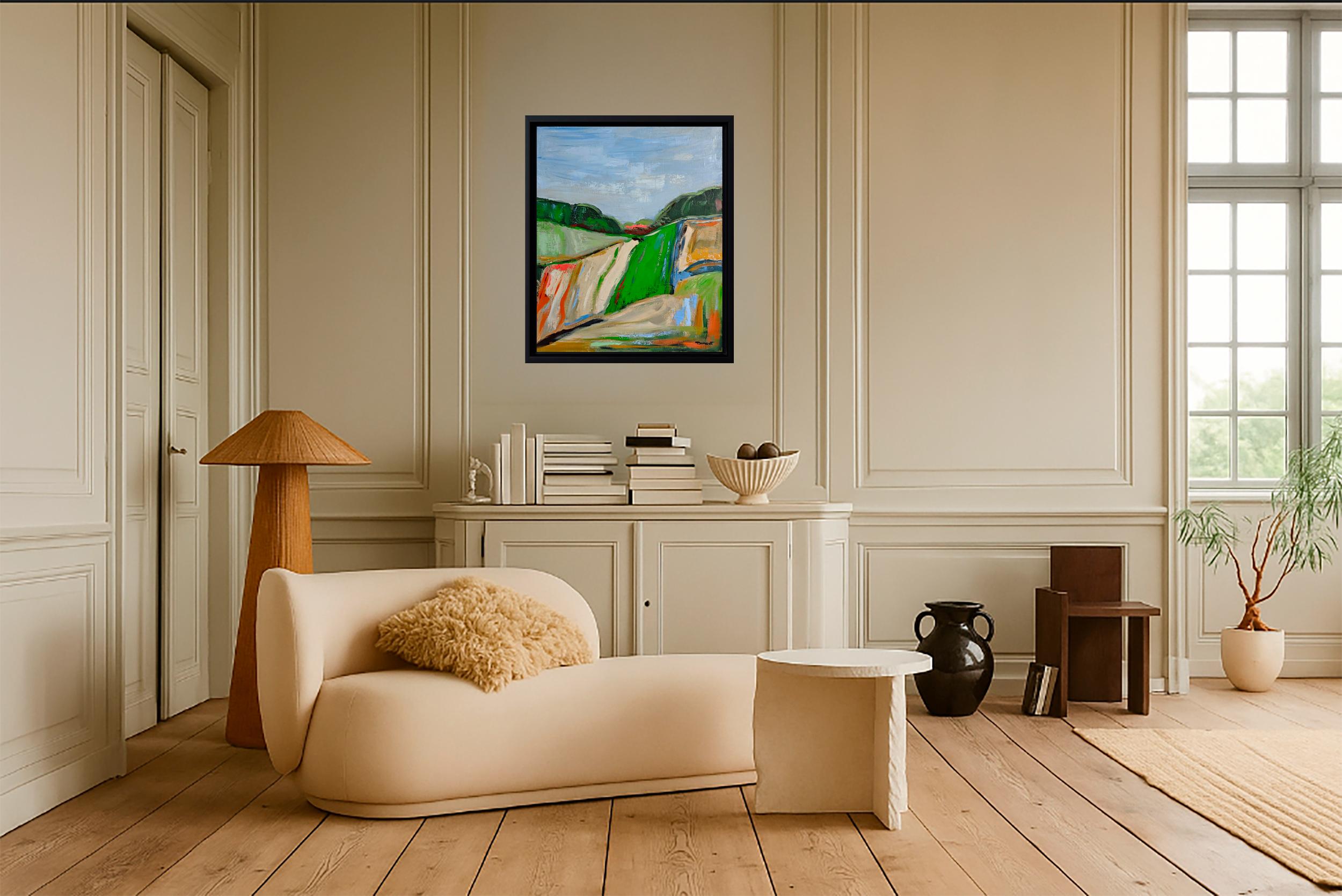 Vers la clarté, Oil on canvas, Abstract Landscape, Expressionism art For Sale 4