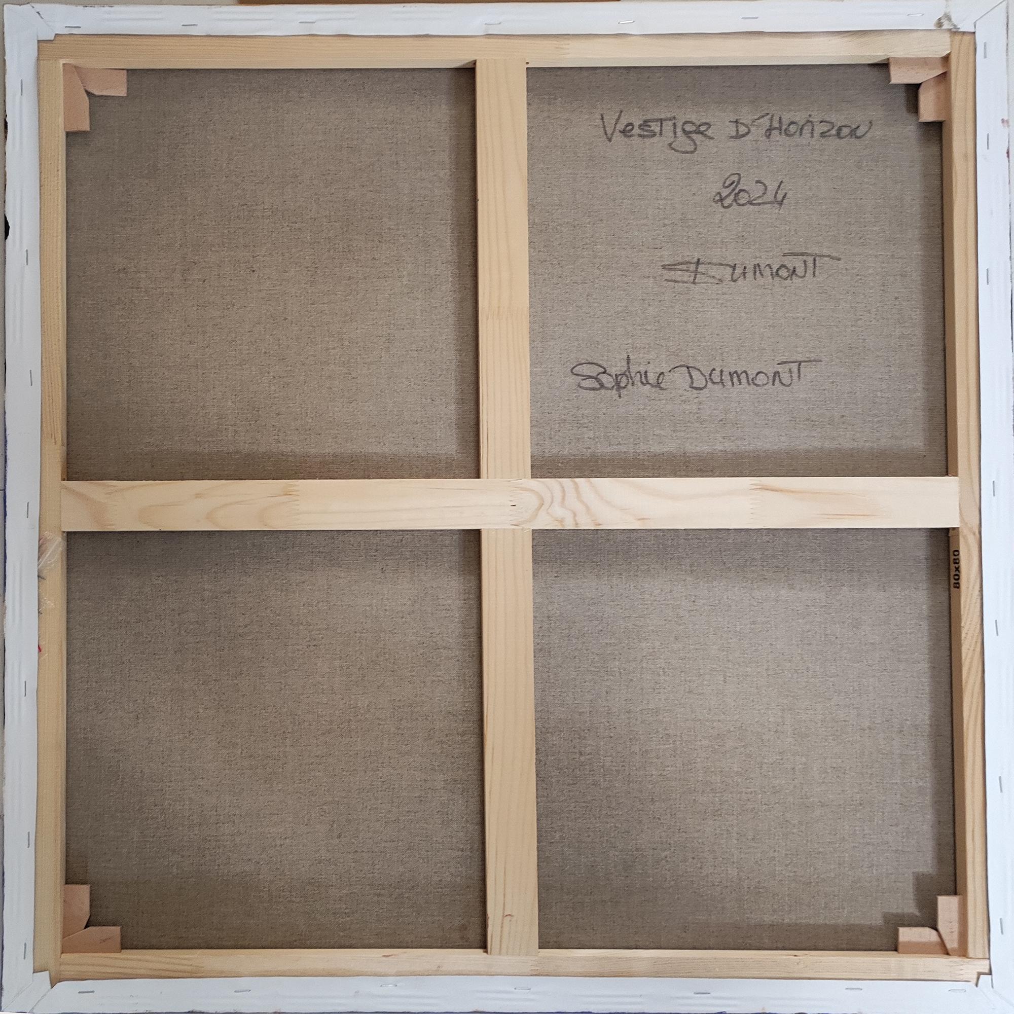 Vestige d'horizon, Astratto, Minimalismo, Olio, Paesaggio, Arte contemporanea blu in vendita 5