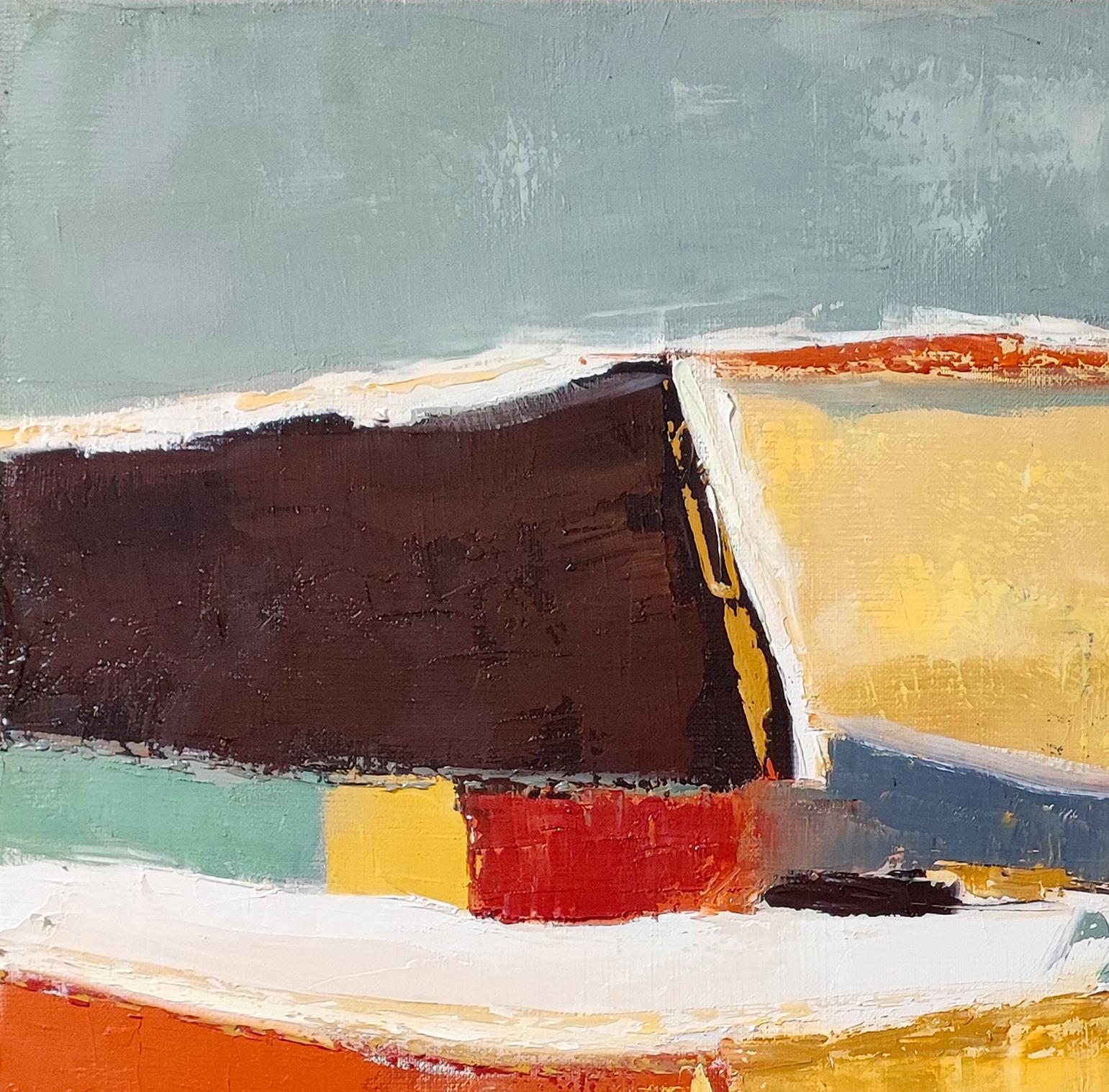 Vestigia di un paesaggio,  Paesaggio astratto, olio su tela, Espressionista, Francese - Painting Astrattismo geometrico di SOPHIE DUMONT