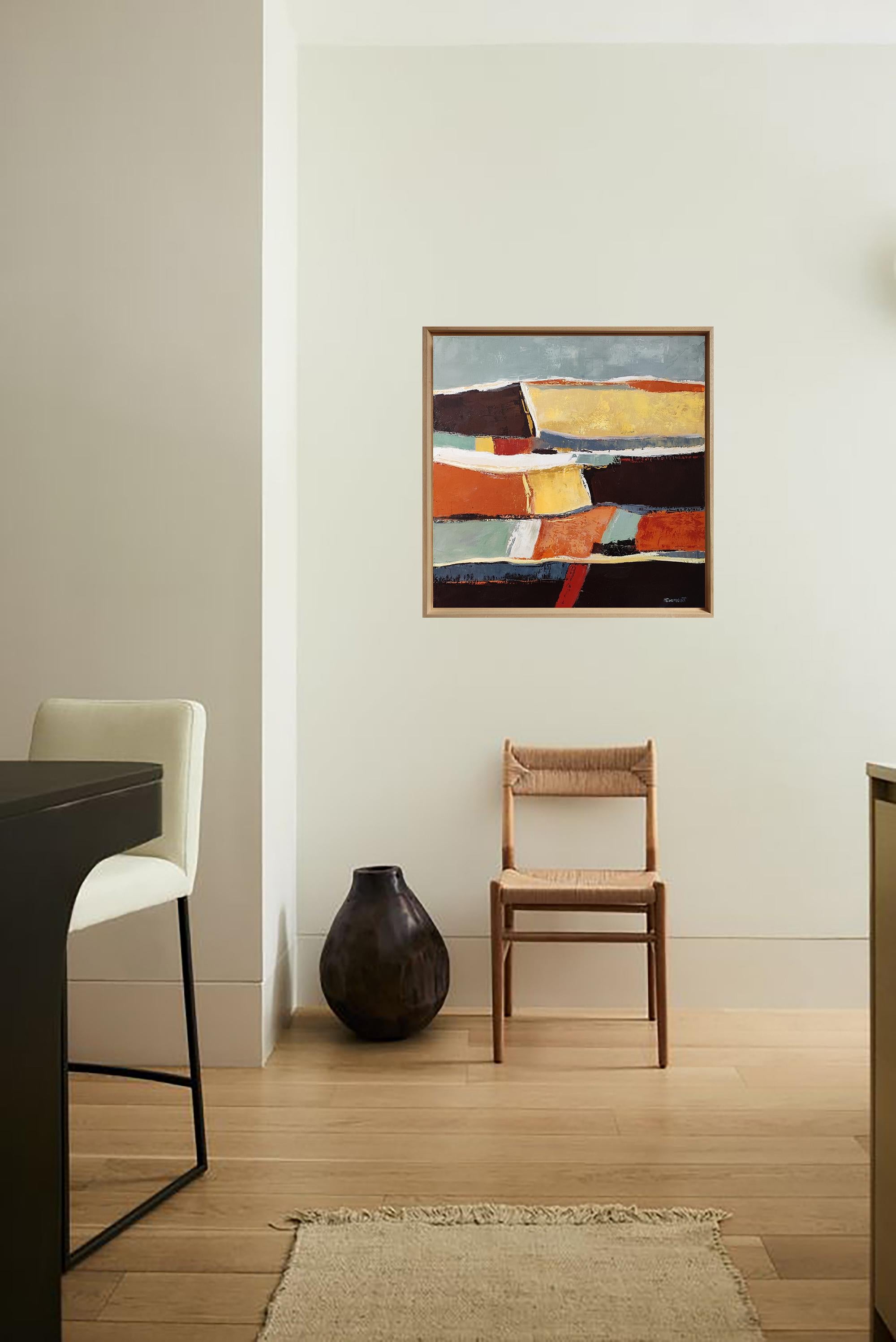 Vestigia di un paesaggio,  Paesaggio astratto, olio su tela, Espressionista, Francese in vendita 4