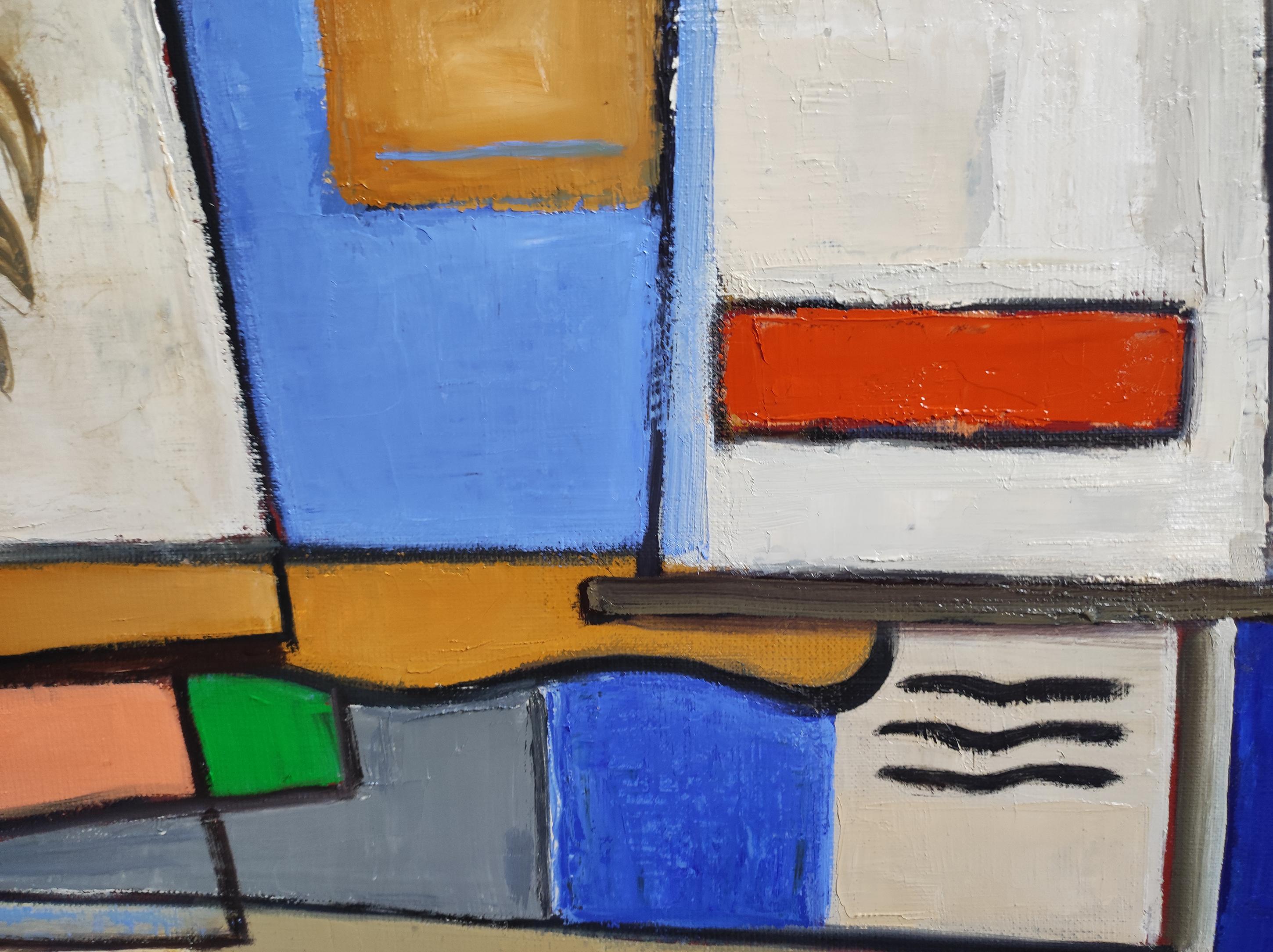 Vie d'atelier, Astratto, Cubismo, Olio su tela,  Arte moderna, espressionismo in vendita 5