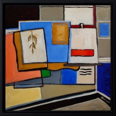 Vie d'atelier, Abstract, Cubism, Oil Painting on Linen, Artist Studio Interior