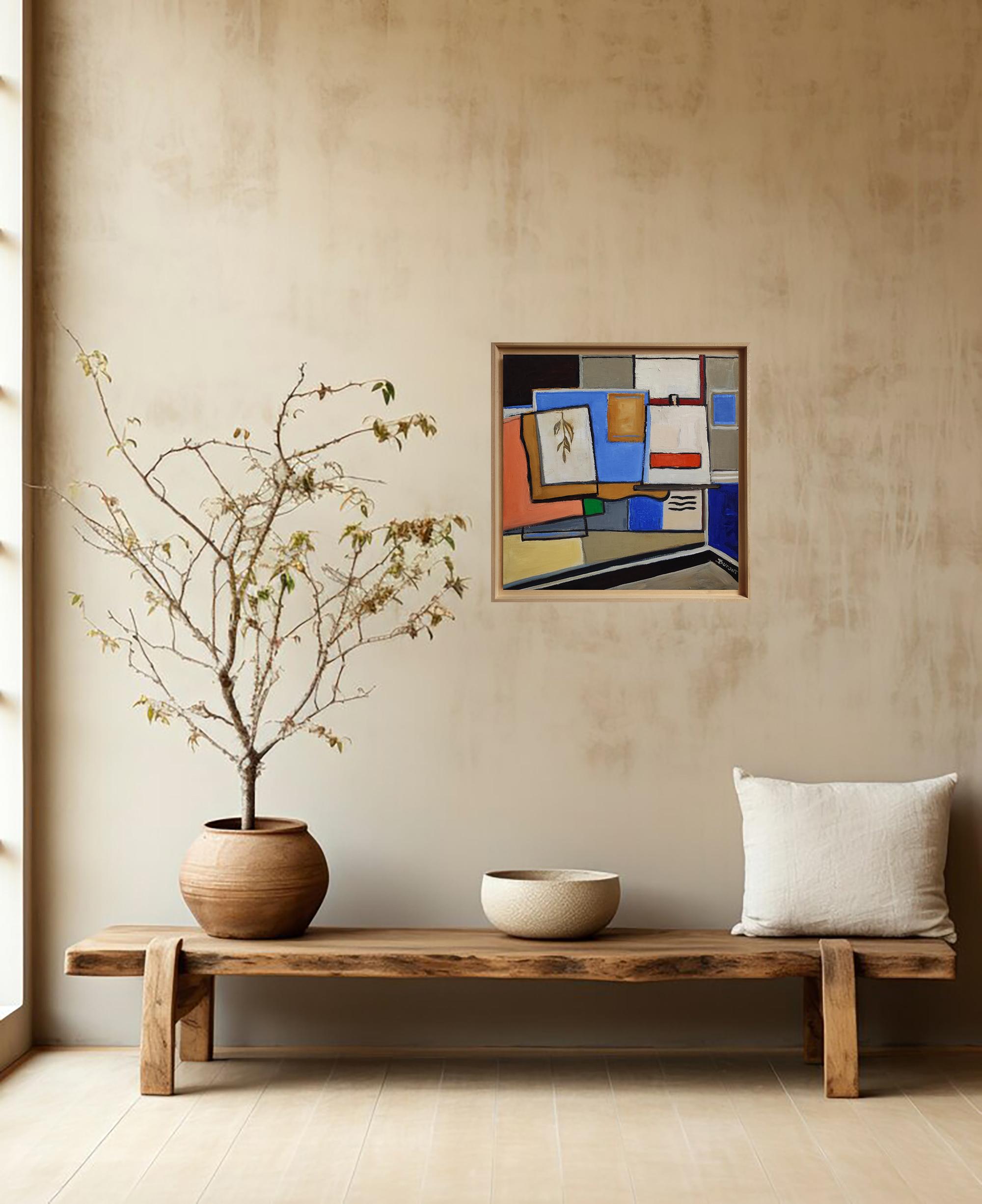 Vie d'atelier, Astratto, Cubismo, Olio su tela,  Arte moderna, espressionismo - Painting Cubismo analitico di SOPHIE DUMONT
