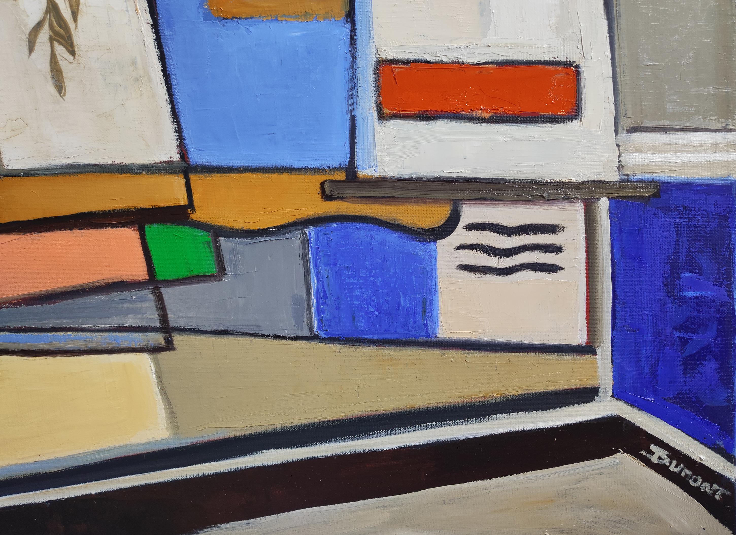 Vie d'atelier, Astratto, Cubismo, Olio su tela,  Arte moderna, espressionismo in vendita 4