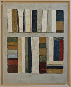 Ausgerichtete Volumen, farbige Abstraktion, Expressionismus, Öl auf Leinwand, strukturiert