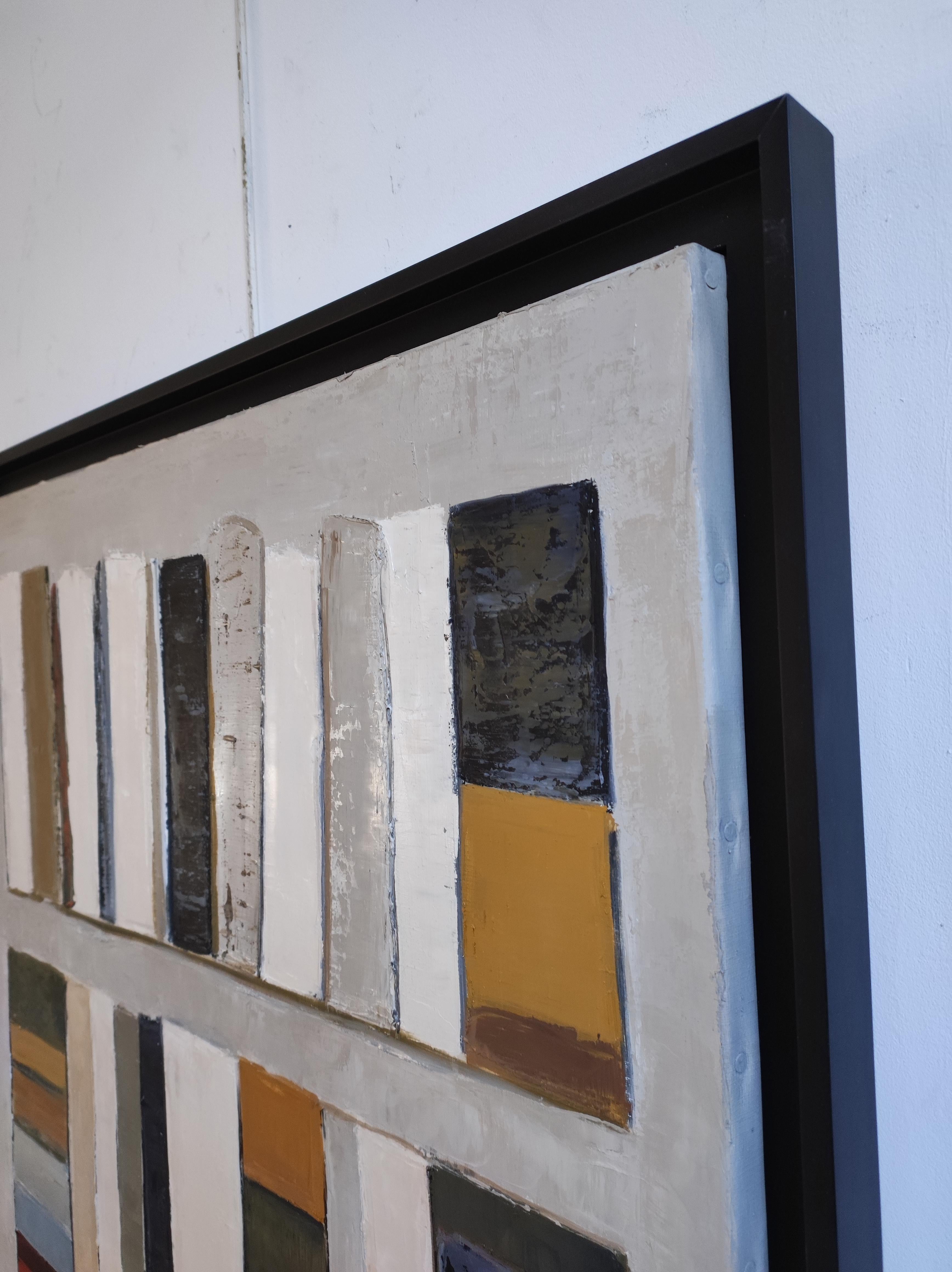 Volumes alignés, AM Contemporary  Peinture texturée - Huile sur toile, Abstrait en vente 6