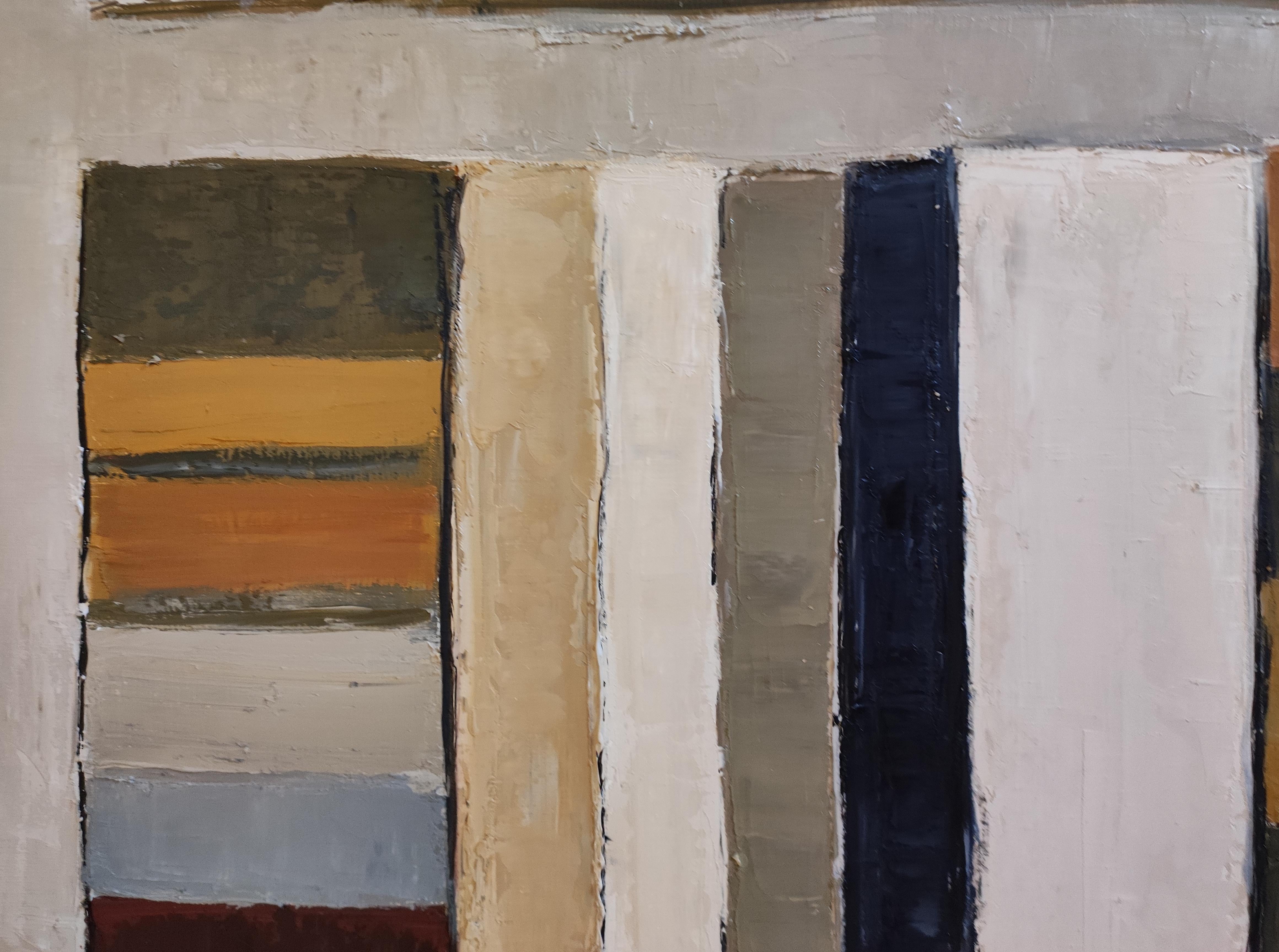 Volumes alignés, AM Contemporary  Peinture texturée - Huile sur toile, Abstrait en vente 8