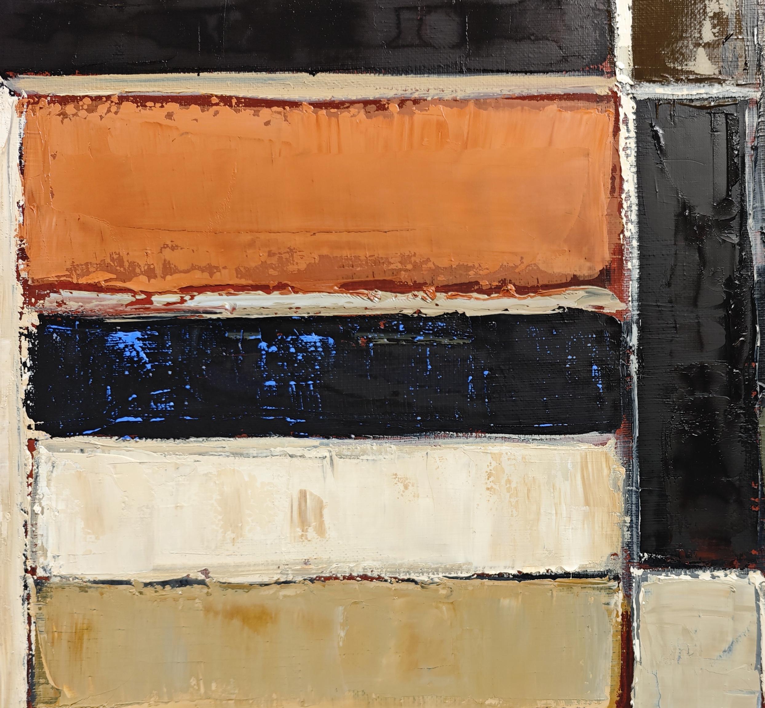 Volumes alignés, Contemporary  textured Oil on Canvas, Abstract library, books For Sale 4