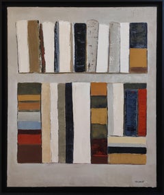 Volumi allineati, Contemporary  Pittura strutturata - Olio su tela, Astratto
