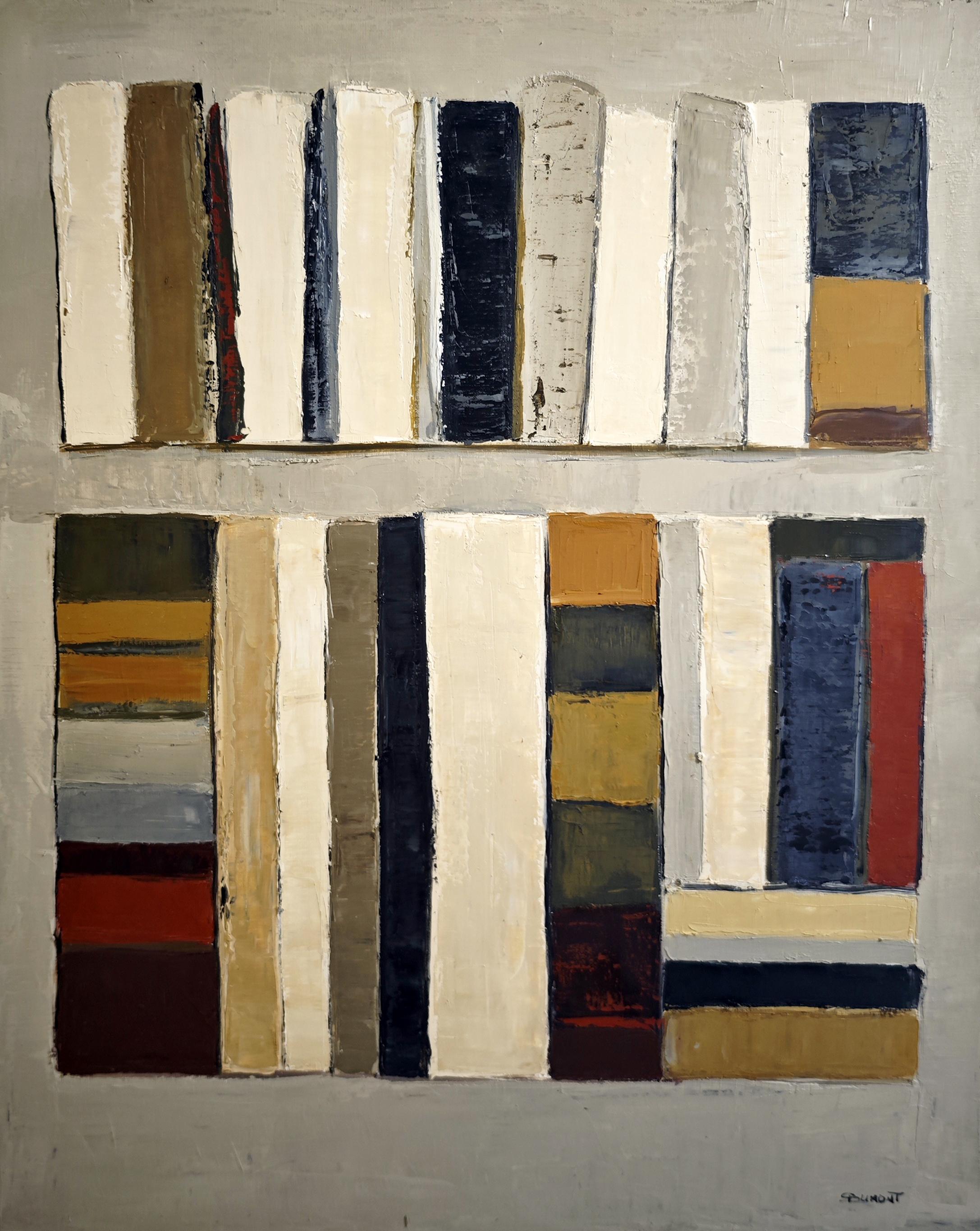 Volumes alignés, Contemporary  textured Painting – Oil on Canvas, Abstract For Sale 1