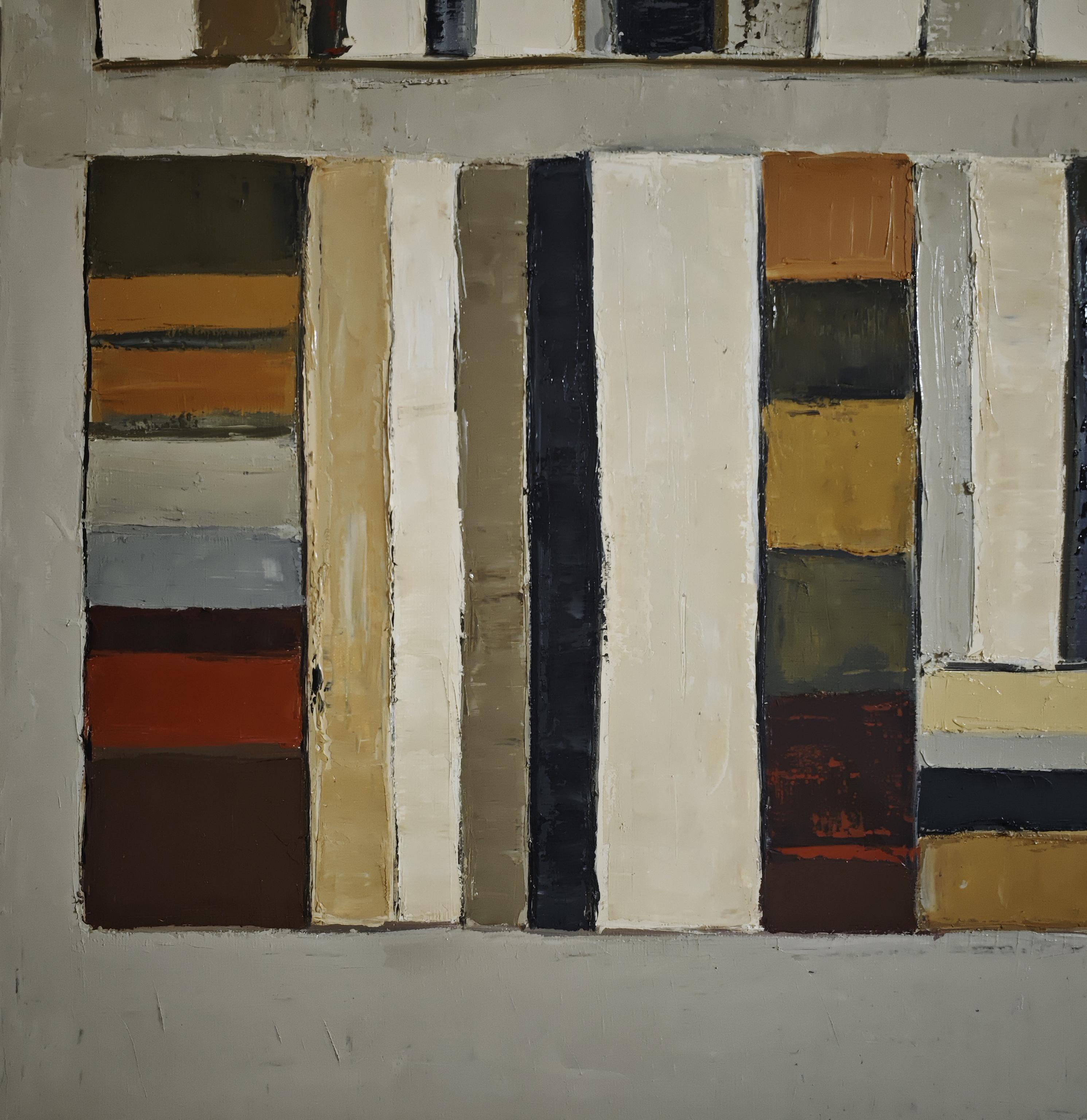 Volumes alignés, Contemporary  textured Painting – Oil on Canvas, Abstract For Sale 3