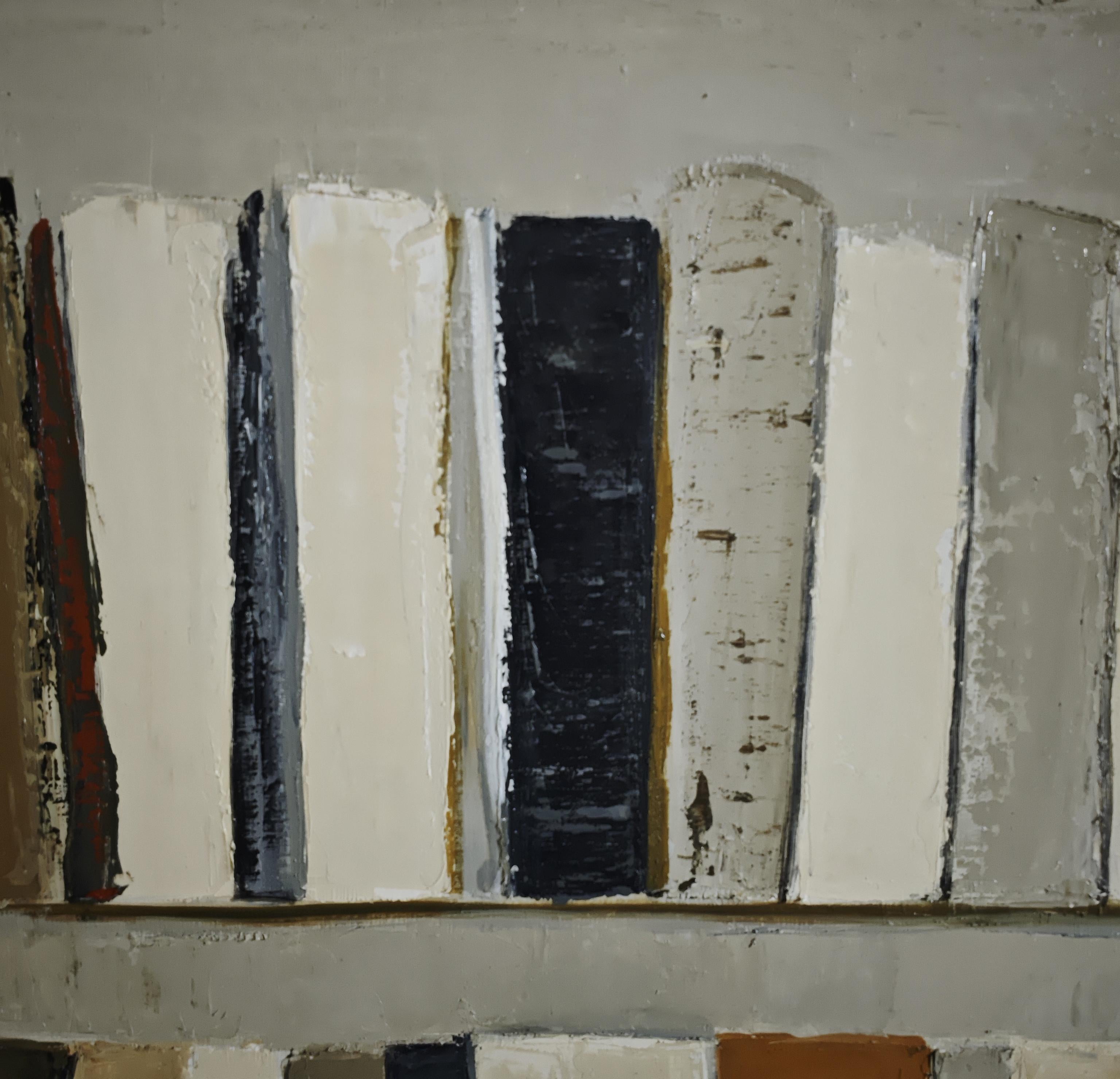 Volumes alignés, Contemporary  textured Painting – Oil on Canvas, Abstract For Sale 4