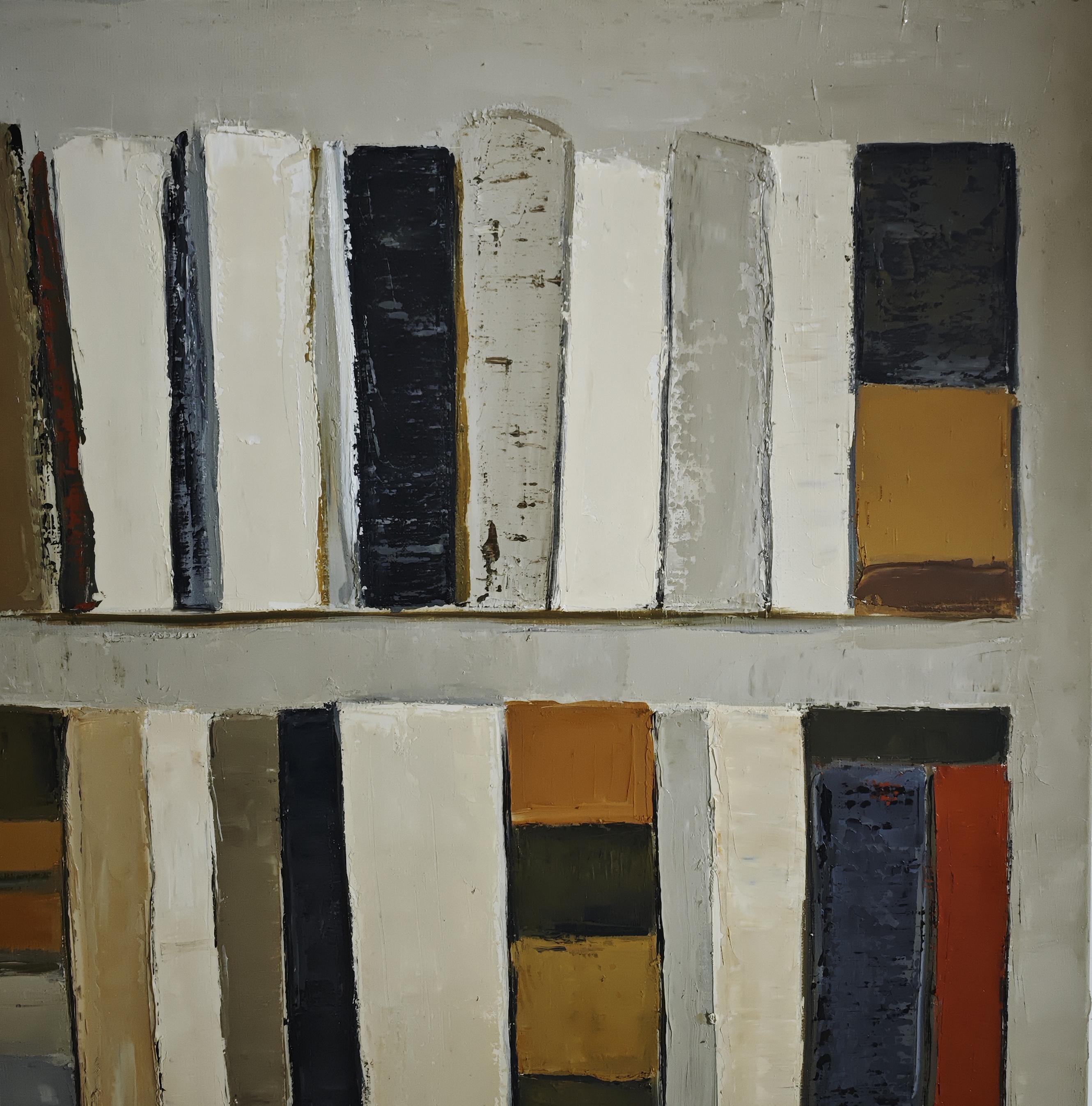 Volumes alignés, Contemporary  textured Painting – Oil on Canvas, Abstract For Sale 5