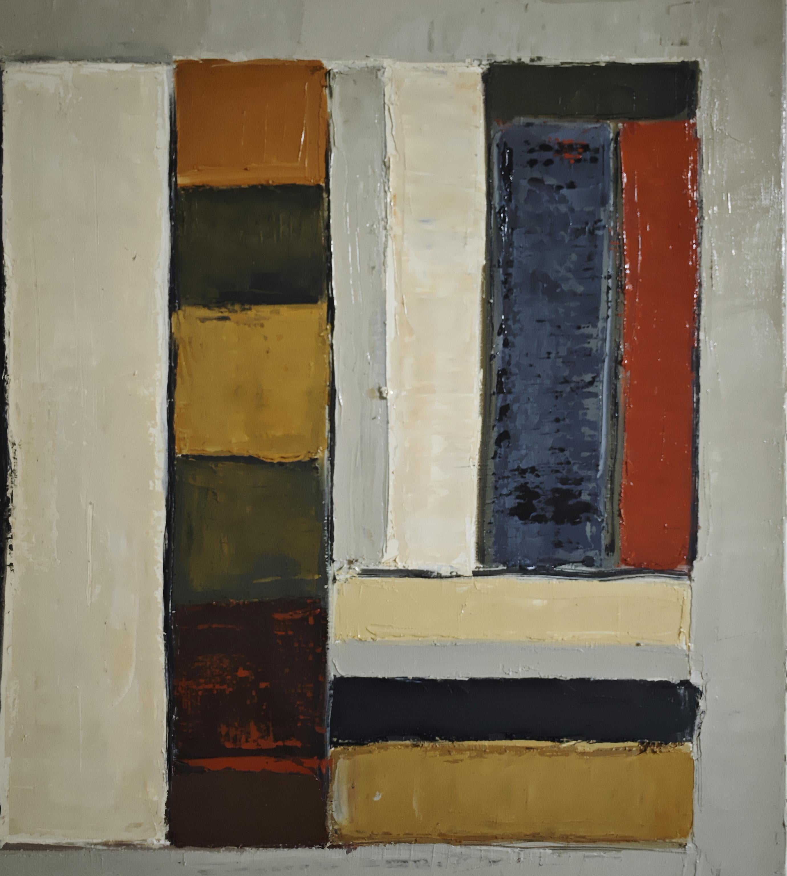 Volumes alignés, Contemporary  textured Painting – Oil on Canvas, Abstract For Sale 6
