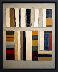 Volumes alignés, Contemporary  textured Painting – Oil on Canvas, Abstract