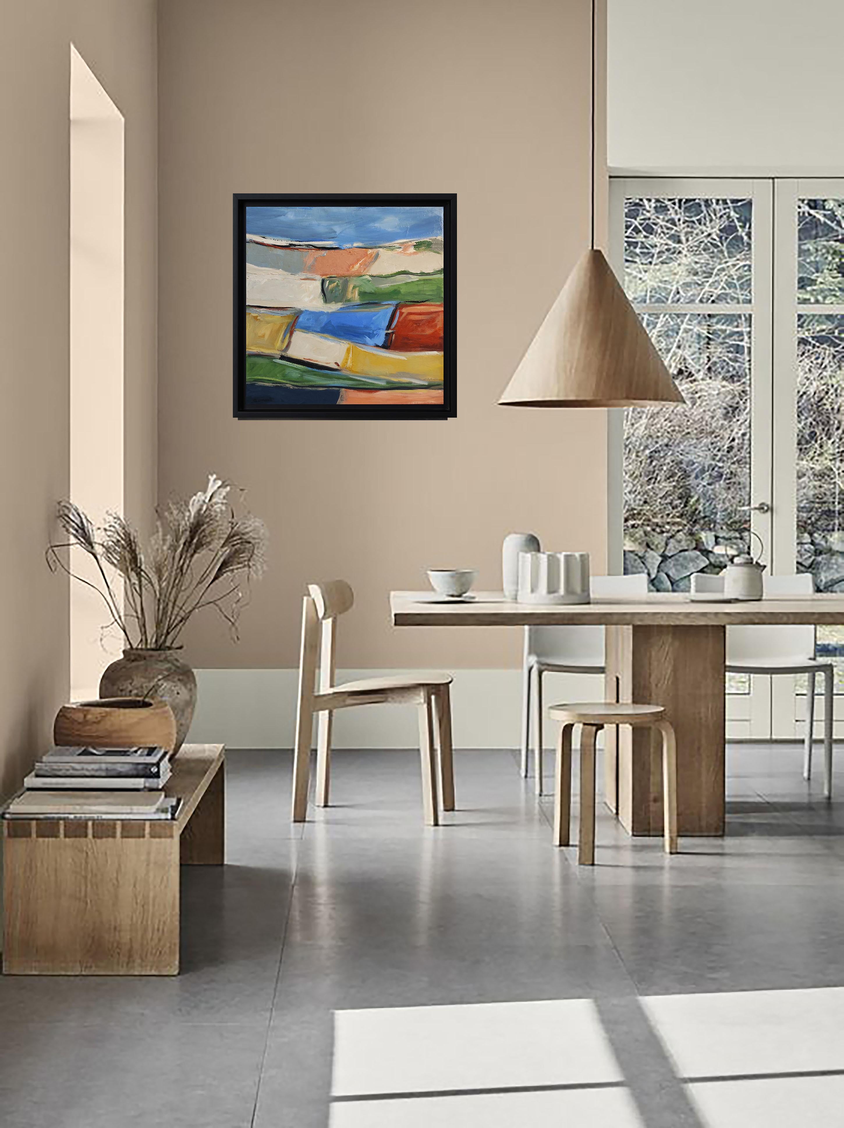 Voyage, Landscape, Oil on canvas, Expressionism, Multicolor, French, Abstract - Painting by SOPHIE DUMONT