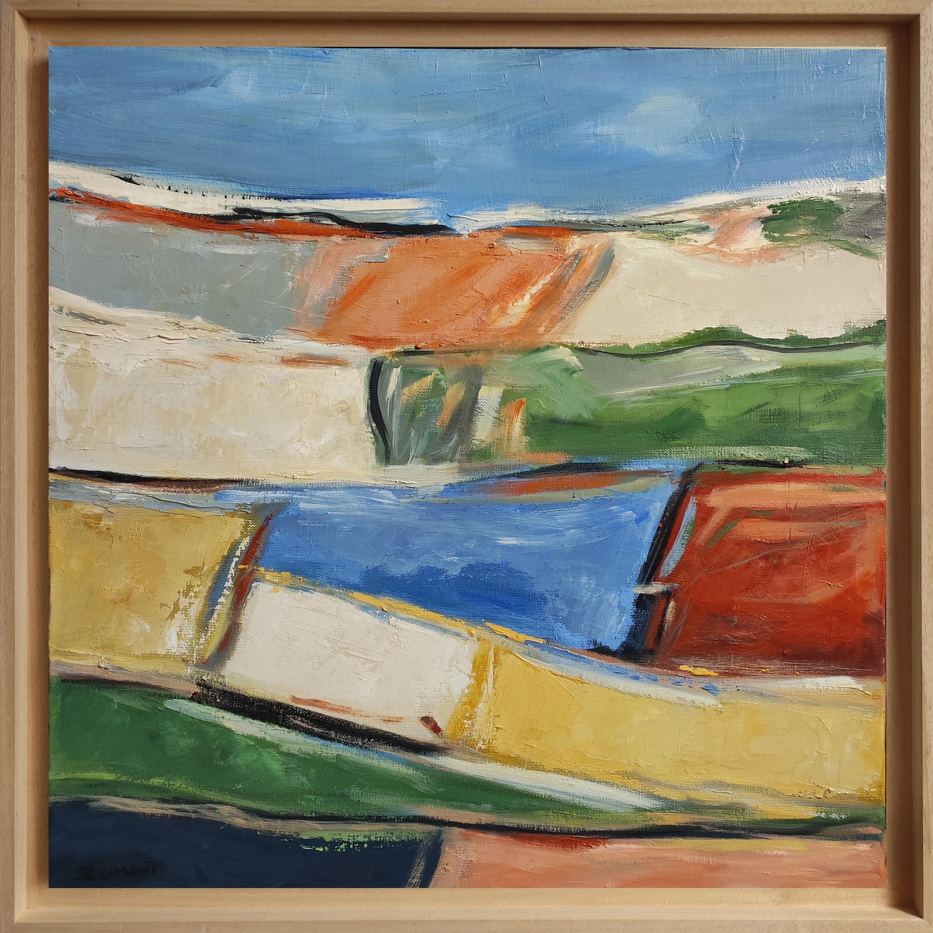 This oil on canvas, executed with a palette knife technique, unveils a pictorial realm imbued with an aesthetic reminiscent of the great masters of abstraction. Bold strokes and dynamic movements of the palette knife bestow upon the surface a