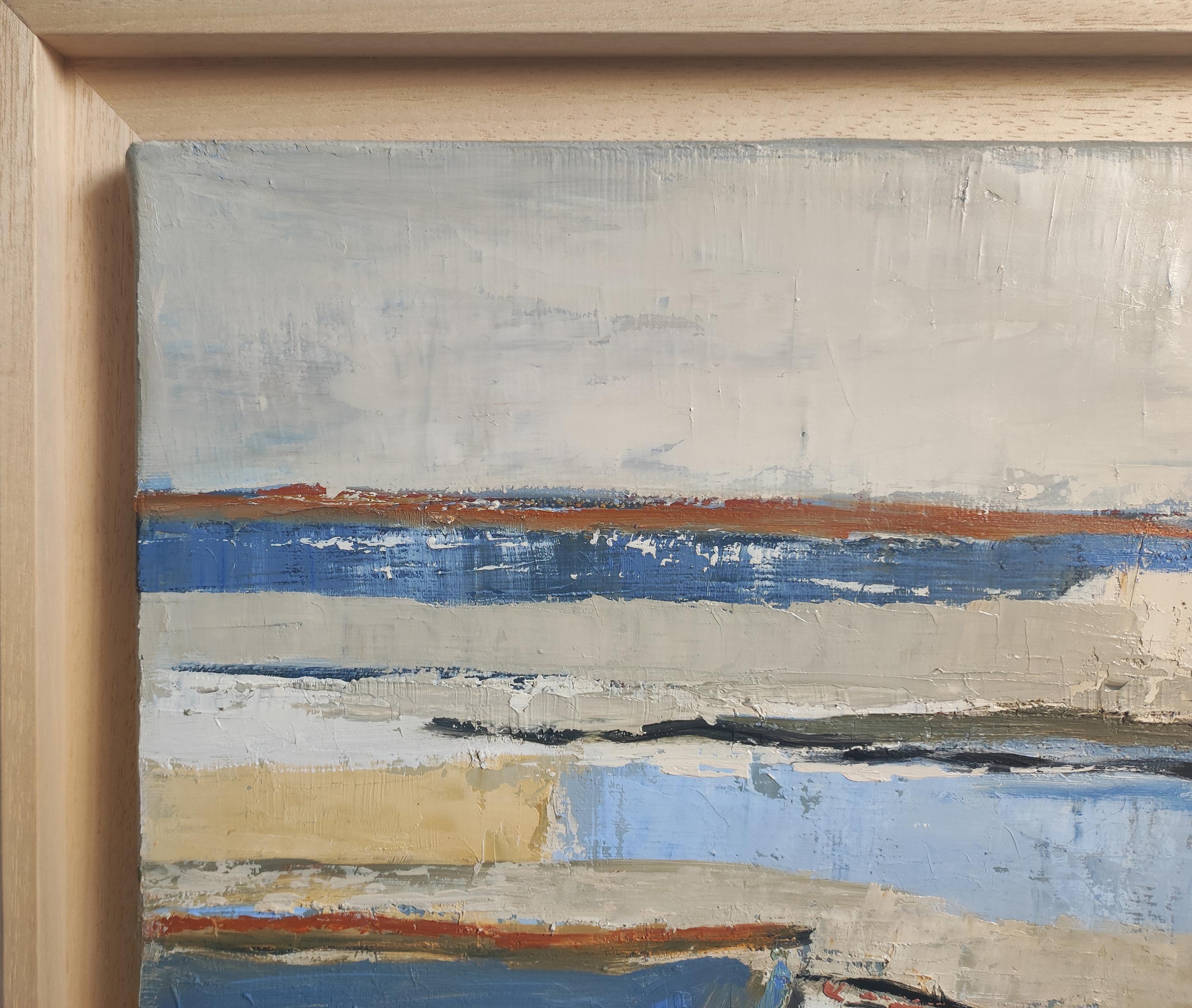 Tissage d'horizons, paysage abstrait, huile sur toile, expressionnisme moderne en vente 3