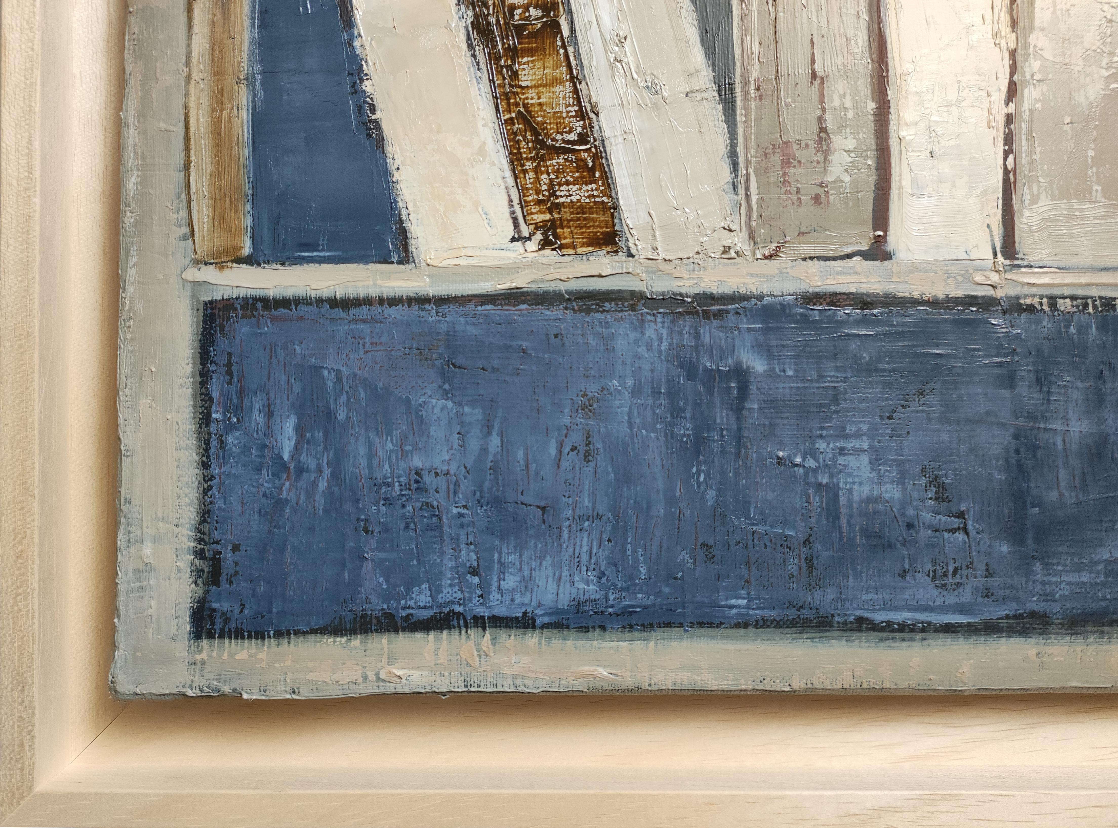 Whisper of Pages – Original Textured Abstract Library, Oil Paint, Contemporary For Sale 3