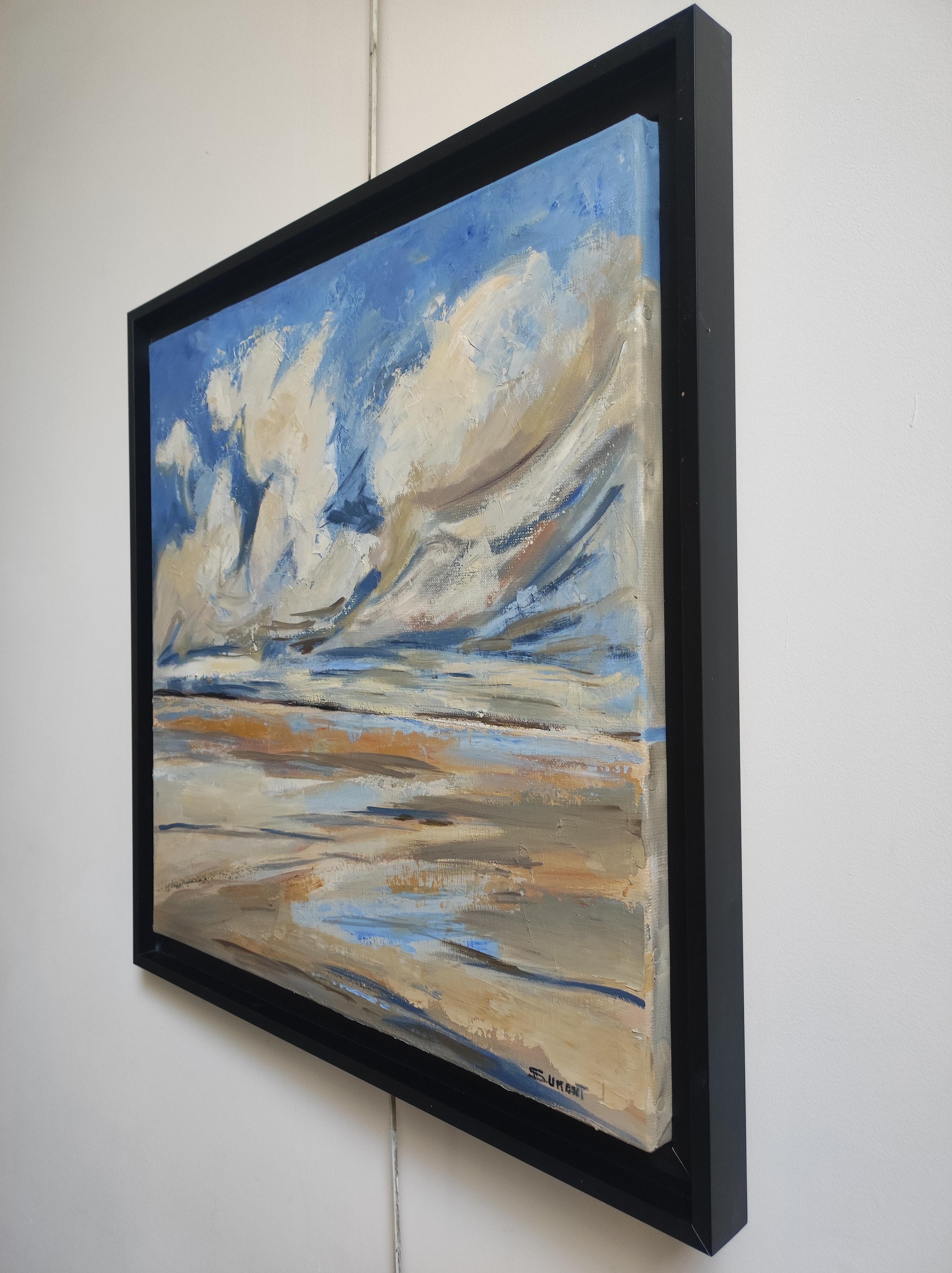 Sussurri del vento, Paesaggio marino, Mare blu, Semi astratto,  Espressionismo - Painting Impressionismo astratto di SOPHIE DUMONT