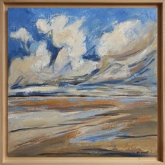 Sussurri del vento, Paesaggio marino, Mare blu, Semi astratto,  Espressionismo