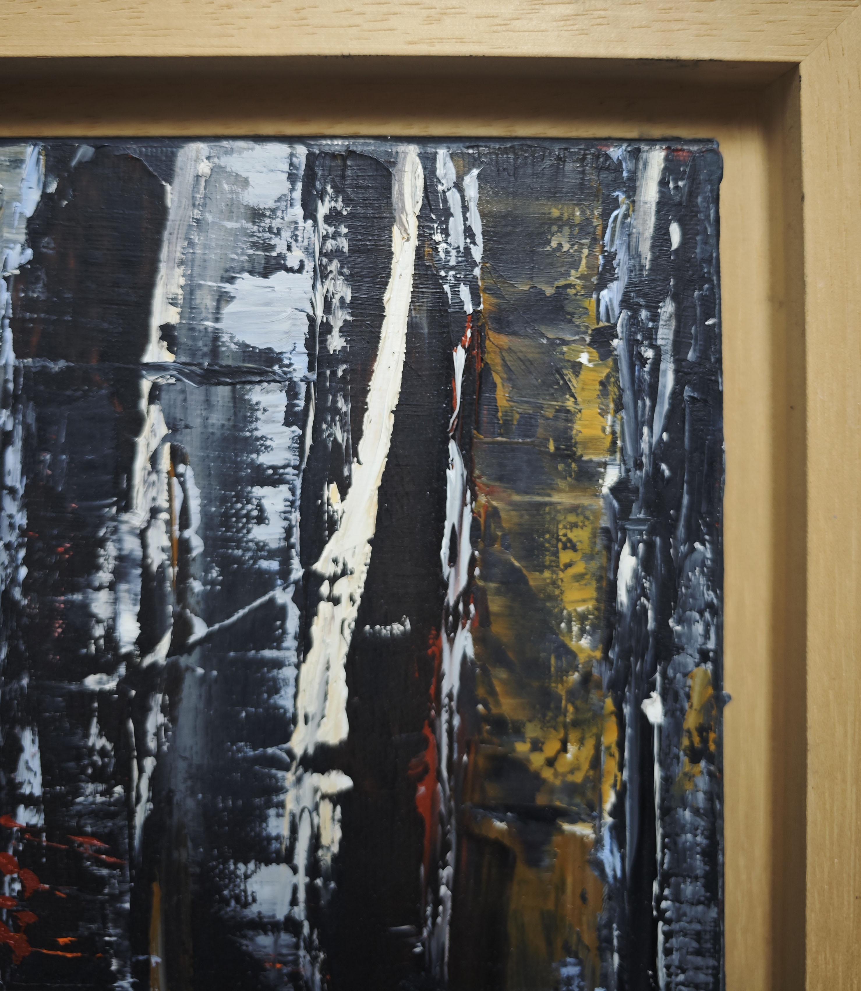 Forêt d'hiver, arbres noirs, huile sur toile, expressionnisme abstrait, Contemporary en vente 4