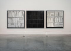 Zen, Astratto, Trittico contemporaneo, Bianco e nero, Minimalismo, Francese