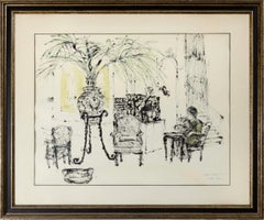 Sophie Fordon Cordoba Spain 1971 Signed Modernist Watercolor Drawing Framed