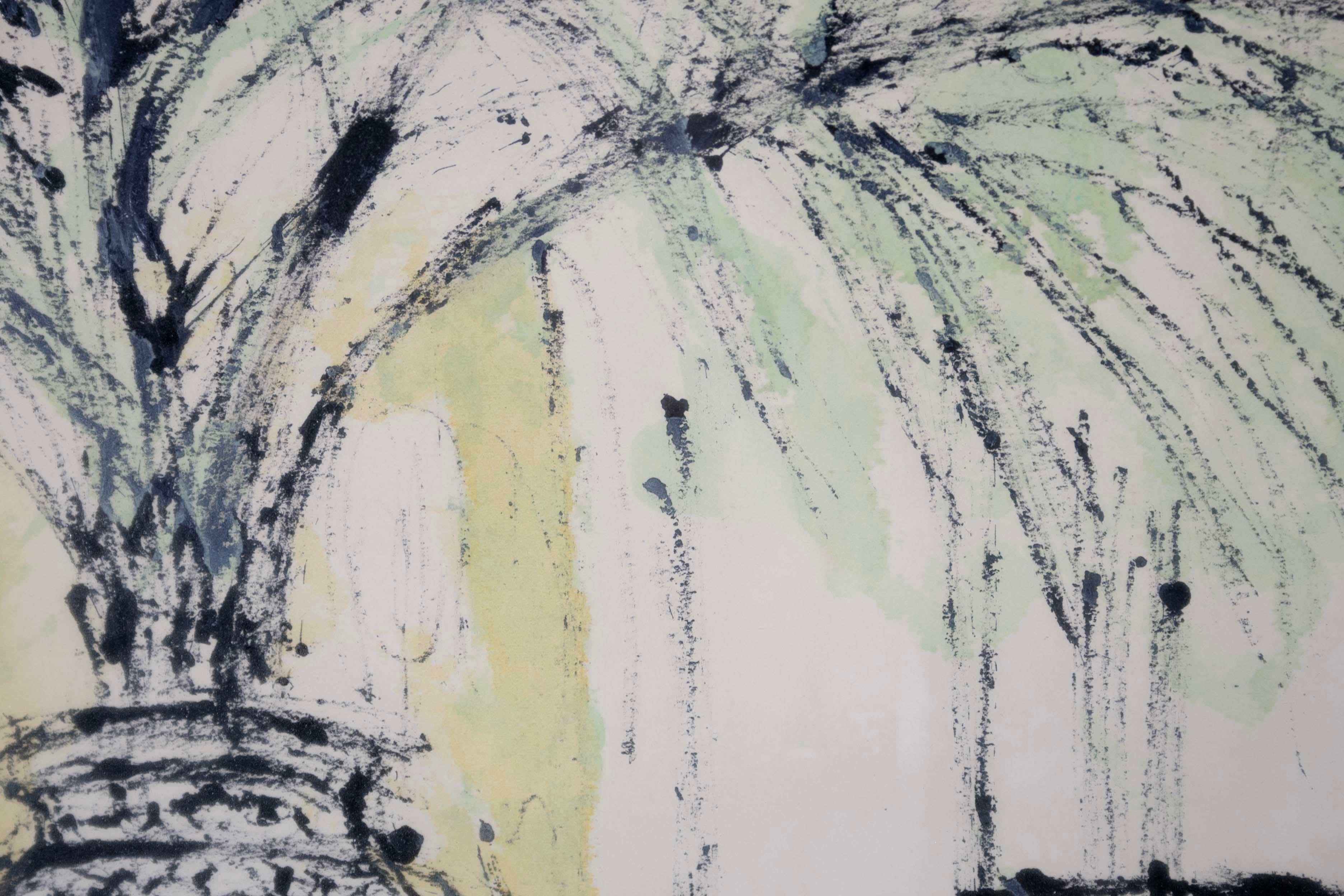 Sophie Fordon Cordoba Spagna 1971 Disegno acquerello modernista firmato e incorniciato in vendita 1