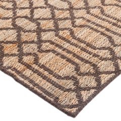 Sophie – Handgewebter, moderner Jute-Baumwoll-Teppich im Gittermuster, 2' 6" x 8' 0", braun