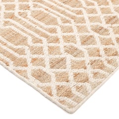 Tappeto Sophie, tessuto a mano, in stile contemporaneo a traliccio, in juta e cotone, 2' 6" x 8' 0", color avorio