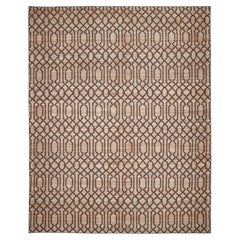 Sophie Hand Woven Contemporary Trellis Jute Cotton 9' 0" x 12' 0" Brown Area Rug