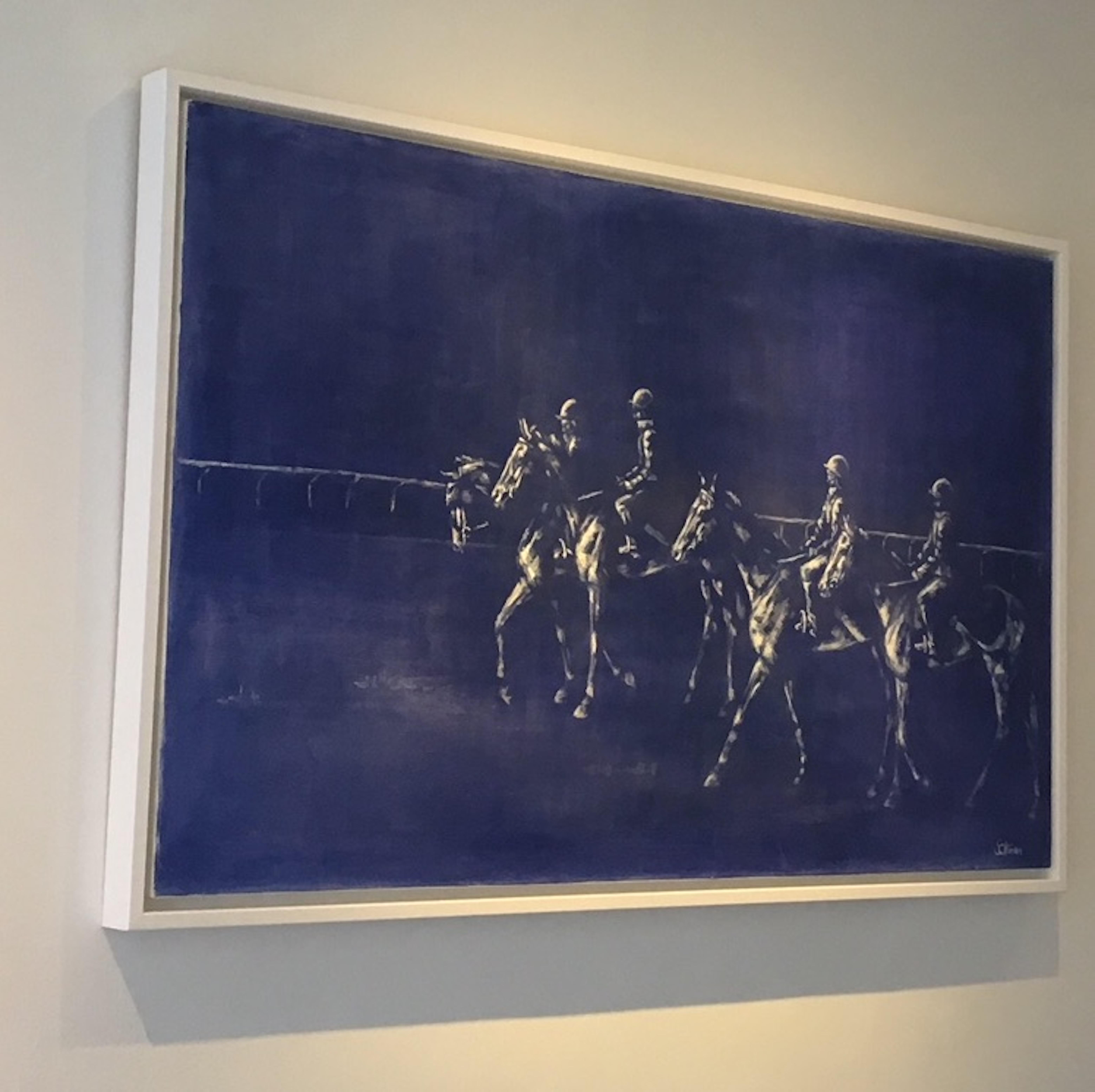 First Lot on Newmarket Heath - Painting by Sophie Harden