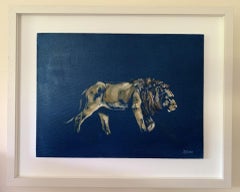 Sophie Harden, Runder Löwe, Original-Tiergemälde, zeitgenössische Kunst