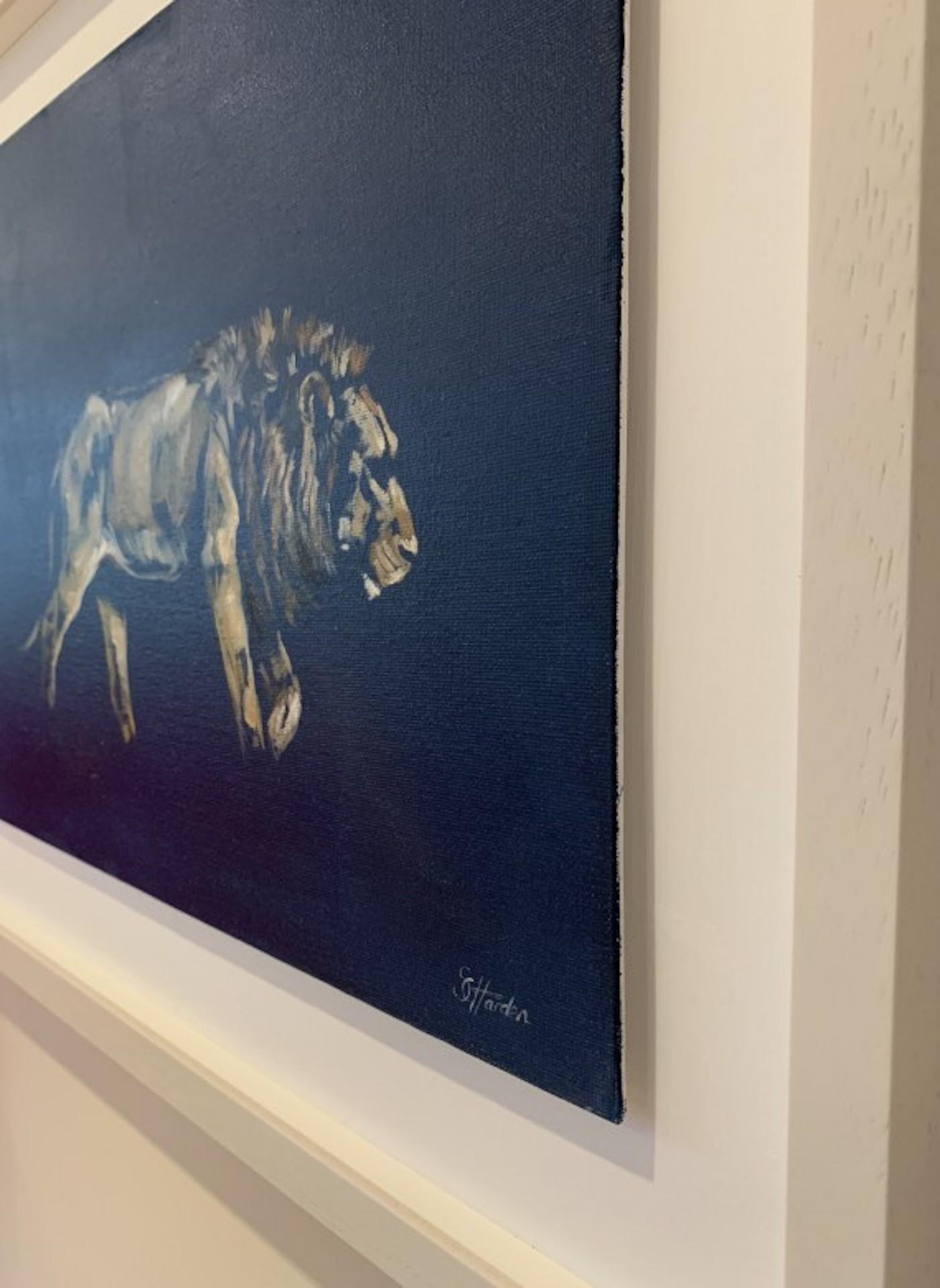 Sophie Harden, Trundling Lion, Original Animal Painting, Contemporary Art 2