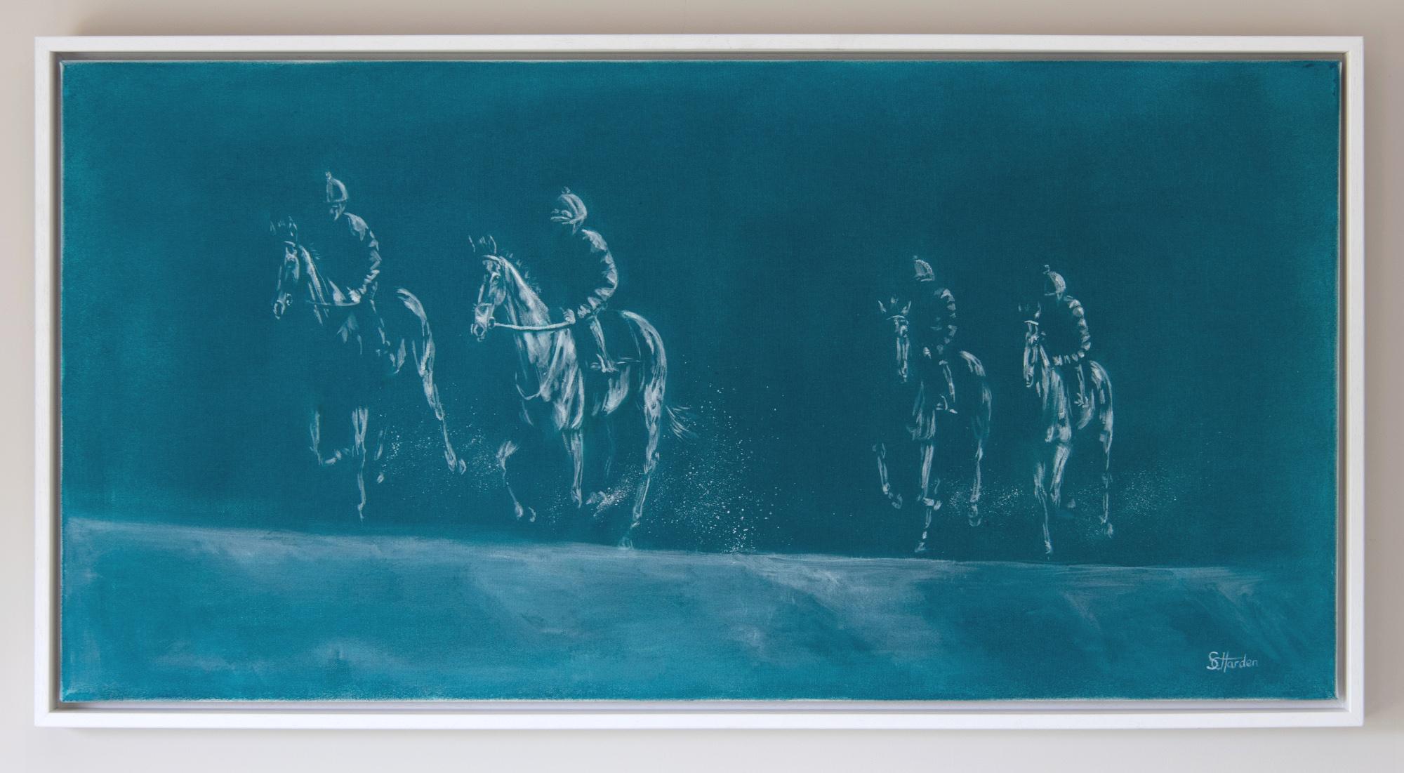 Viajar, Pintura Contemporánea Original de Caballos, Arte Animal,  Arte de las carreras de caballos - Painting Contemporáneo de Sophie Harden