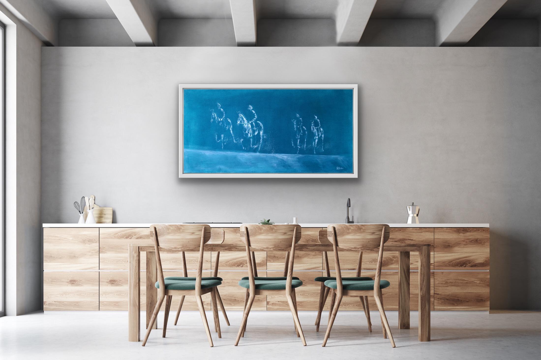Viajar, Pintura Contemporánea Original de Caballos, Arte Animal,  Arte de las carreras de caballos 4