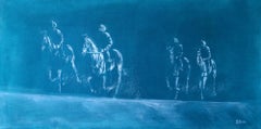 Traveling, Original Contemporary Horse Painting, Animal Art,  Horse Racing Art