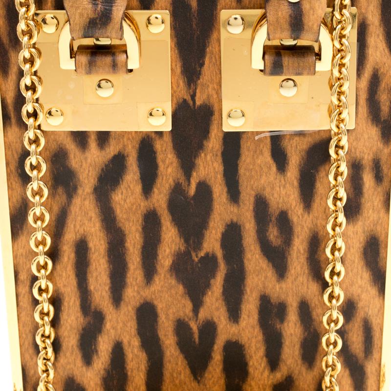 Sophie Hulme Brown Leopard Print Leather Compton Box Top Handle Shoulder Bag 5